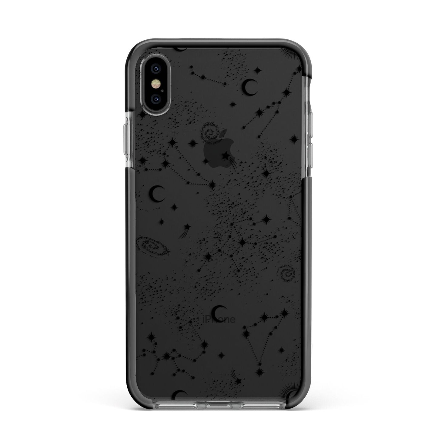 Galaxy Constellation Apple iPhone Xs Max Impact Case Black Edge on Black Phone