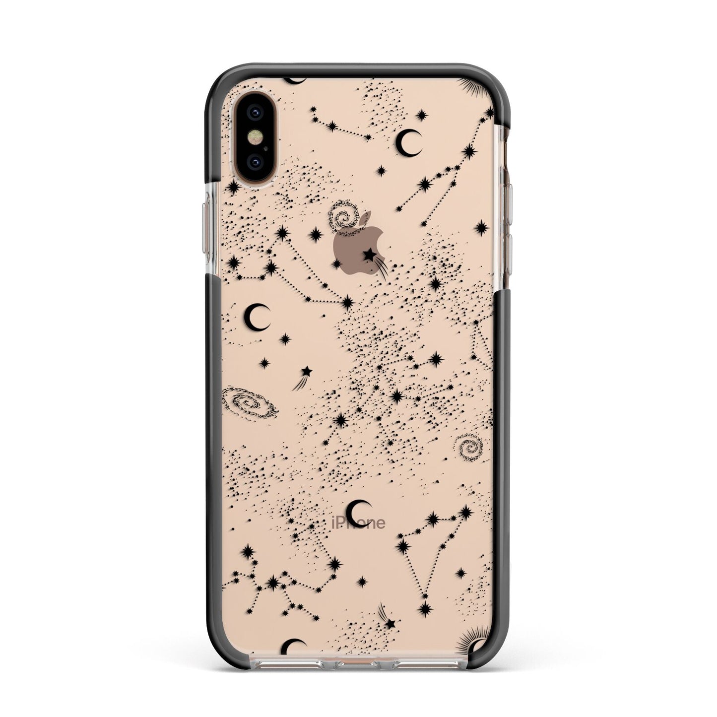 Galaxy Constellation Apple iPhone Xs Max Impact Case Black Edge on Gold Phone