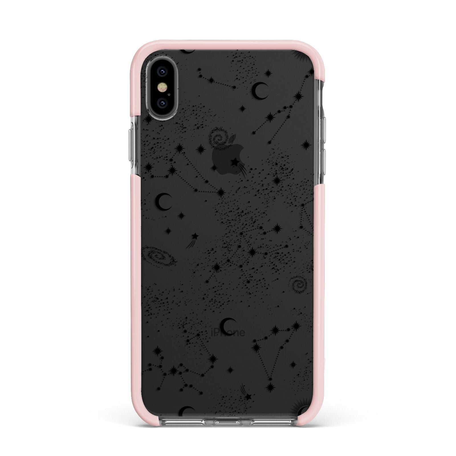 Galaxy Constellation Apple iPhone Xs Max Impact Case Pink Edge on Black Phone