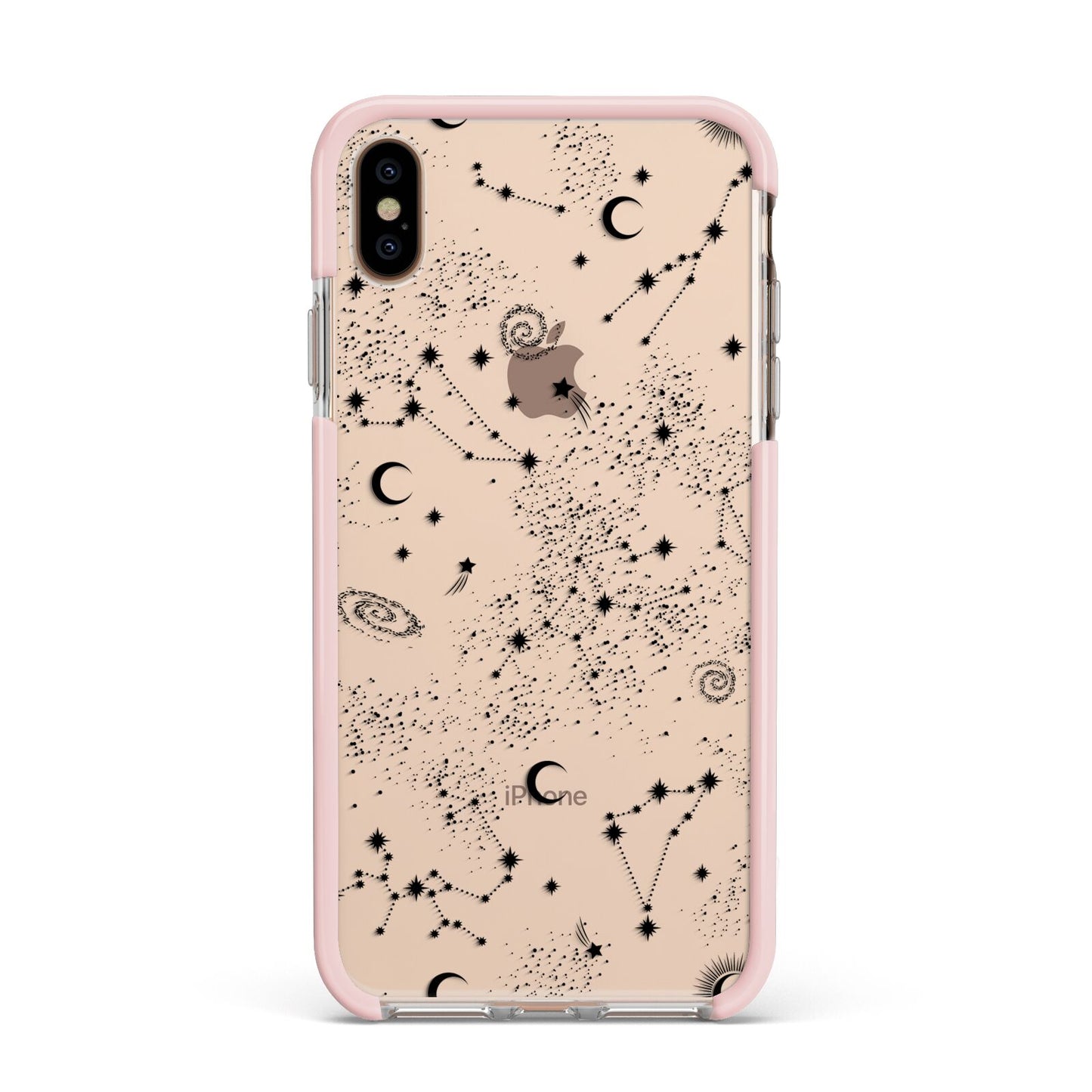 Galaxy Constellation Apple iPhone Xs Max Impact Case Pink Edge on Gold Phone