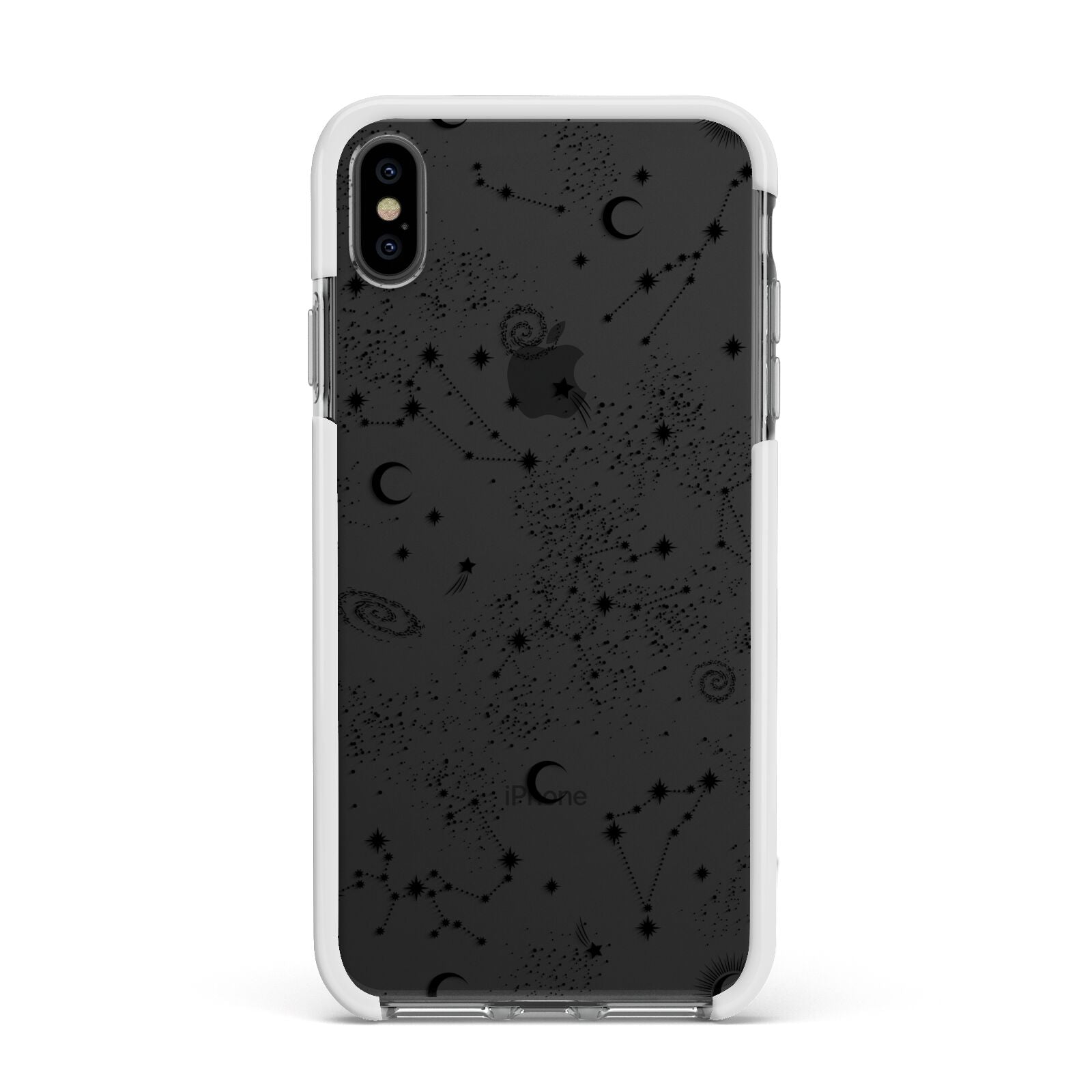 Galaxy Constellation Apple iPhone Xs Max Impact Case White Edge on Black Phone