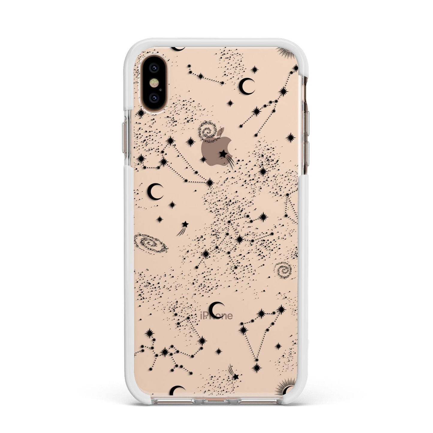 Galaxy Constellation Apple iPhone Xs Max Impact Case White Edge on Gold Phone