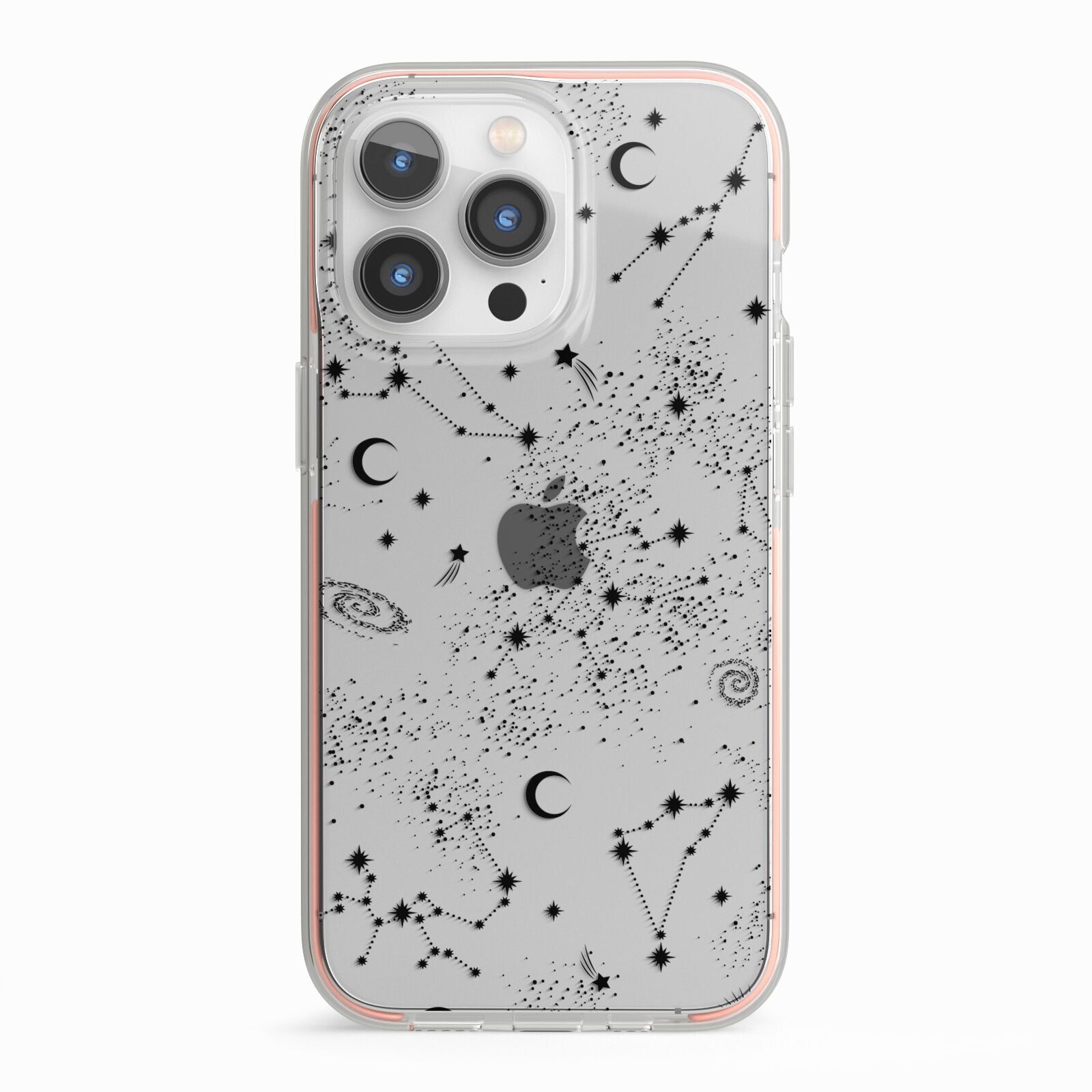 Galaxy Constellation iPhone 13 Pro TPU Impact Case with Pink Edges