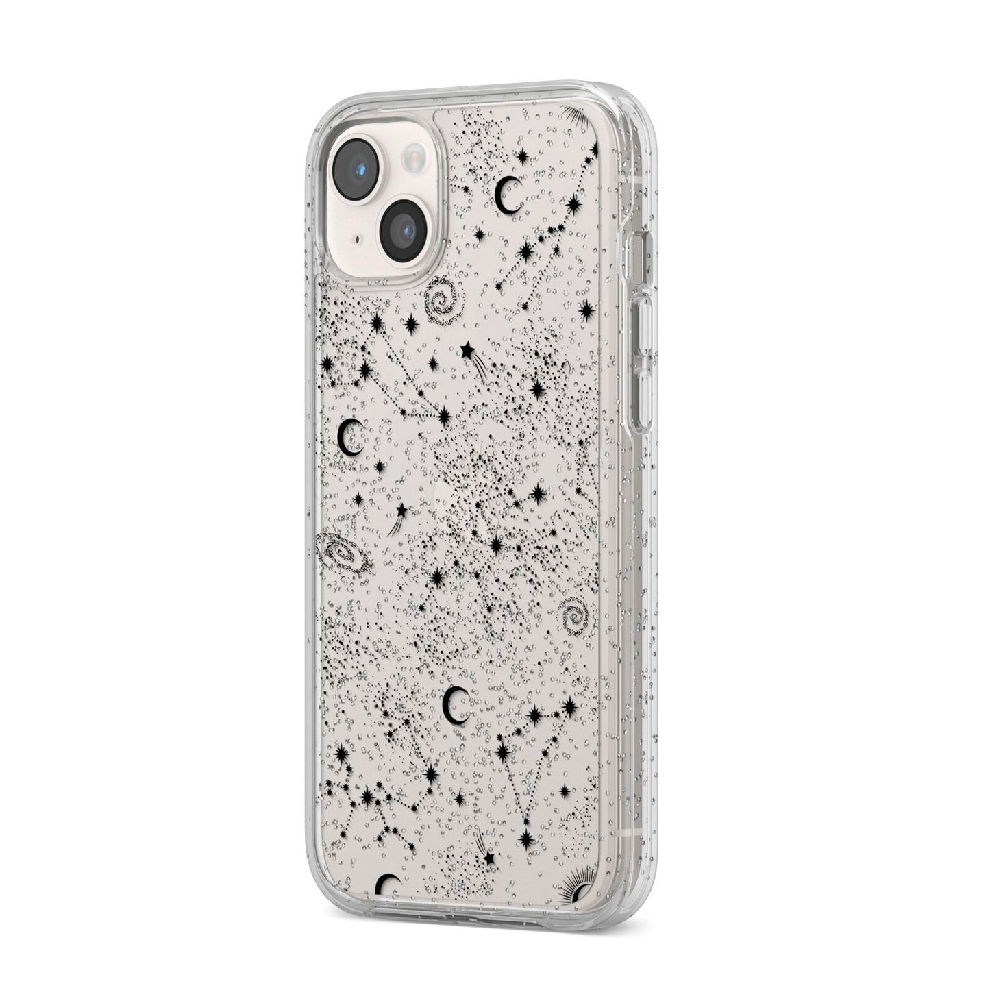 Galaxy Constellation iPhone 14 Plus Glitter Tough Case Starlight Angled Image