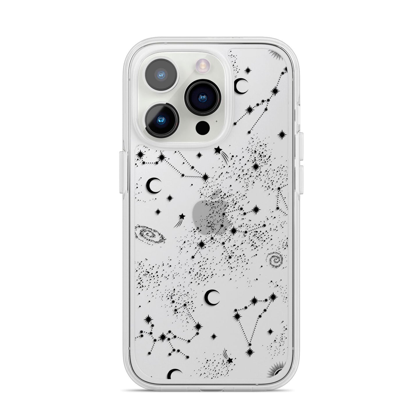 Galaxy Constellation iPhone 14 Pro Clear Tough Case Silver