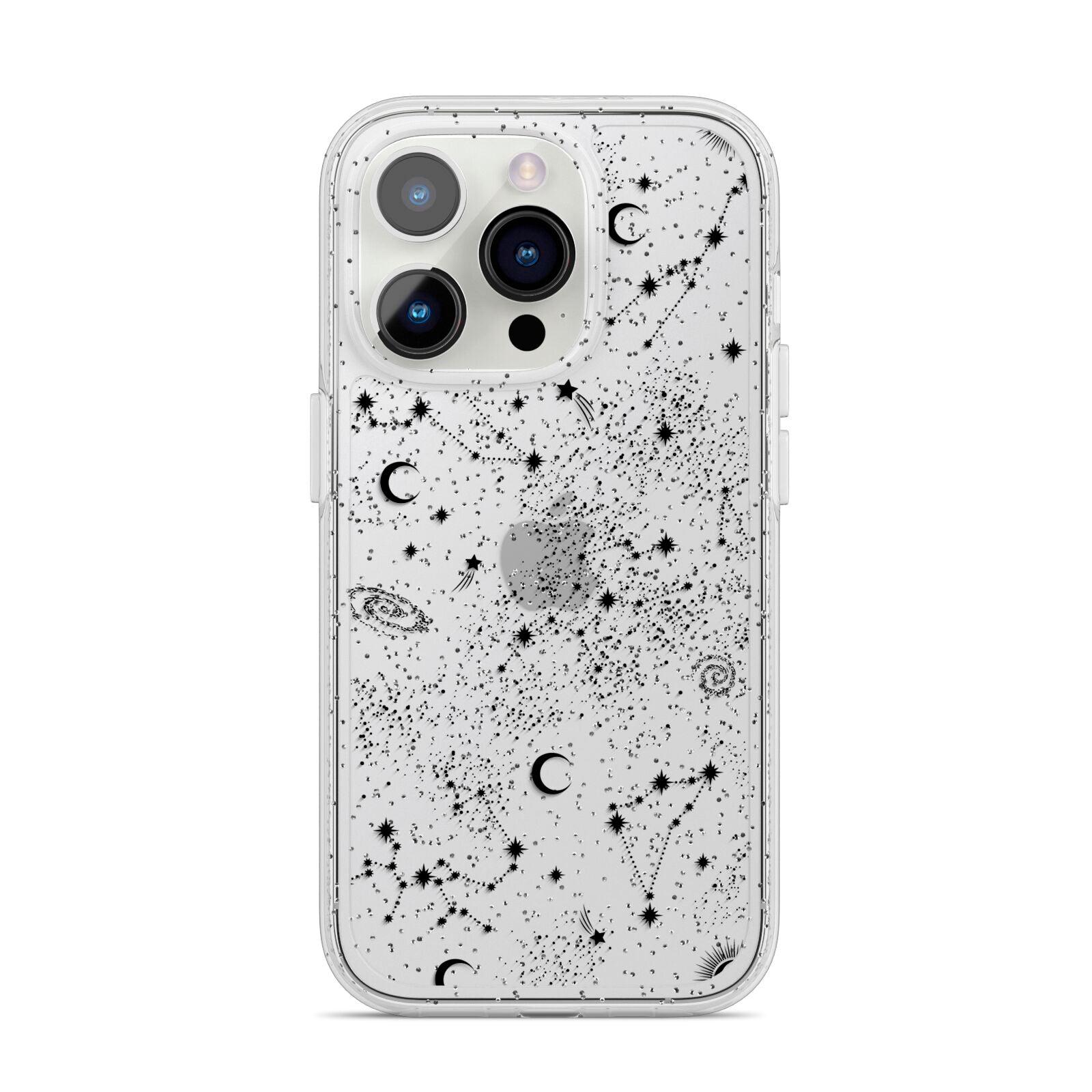 Galaxy Constellation iPhone 14 Pro Glitter Tough Case Silver