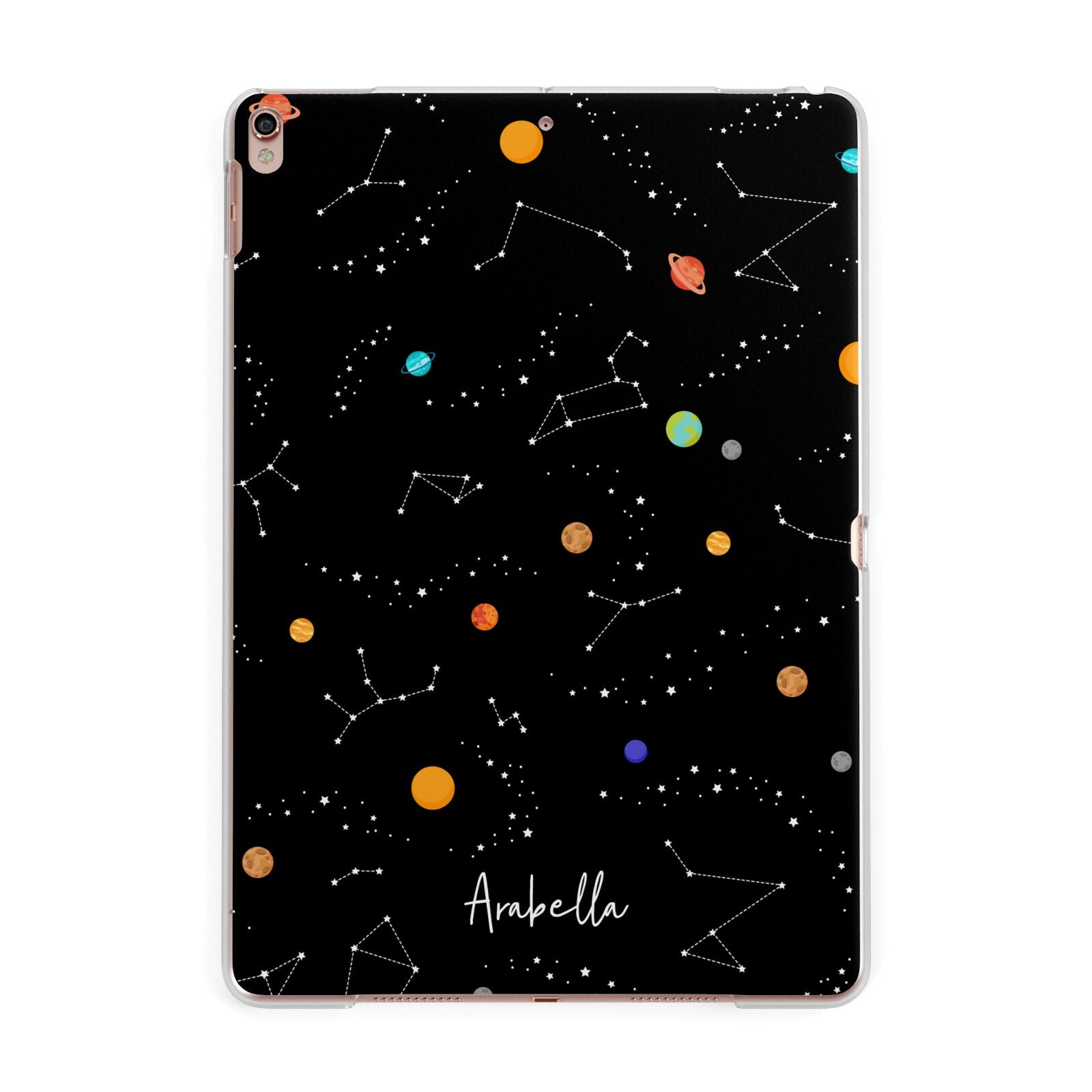 Galaxy Scene with Name Apple iPad Rose Gold Case