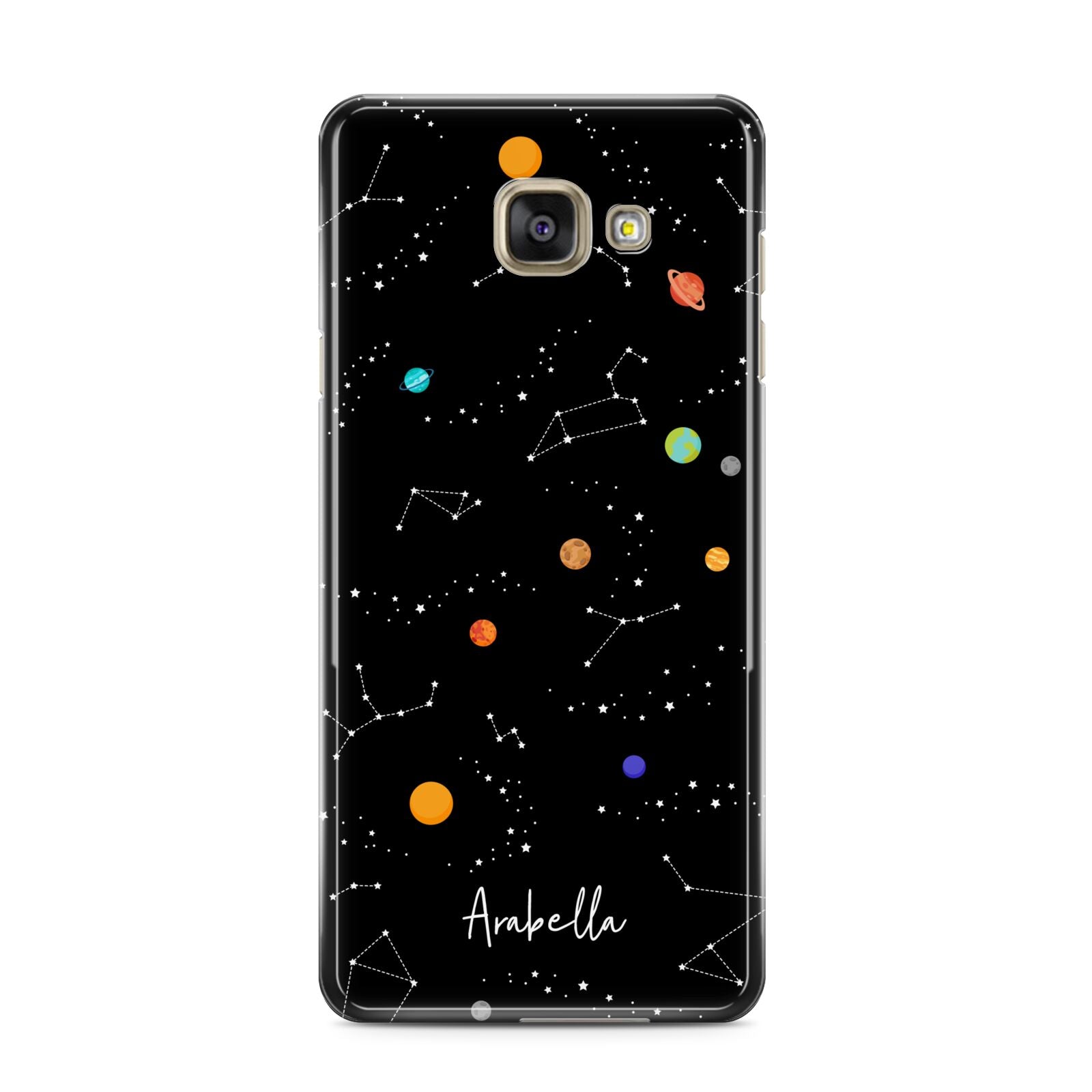 Galaxy Scene with Name Samsung Galaxy A3 2016 Case on gold phone