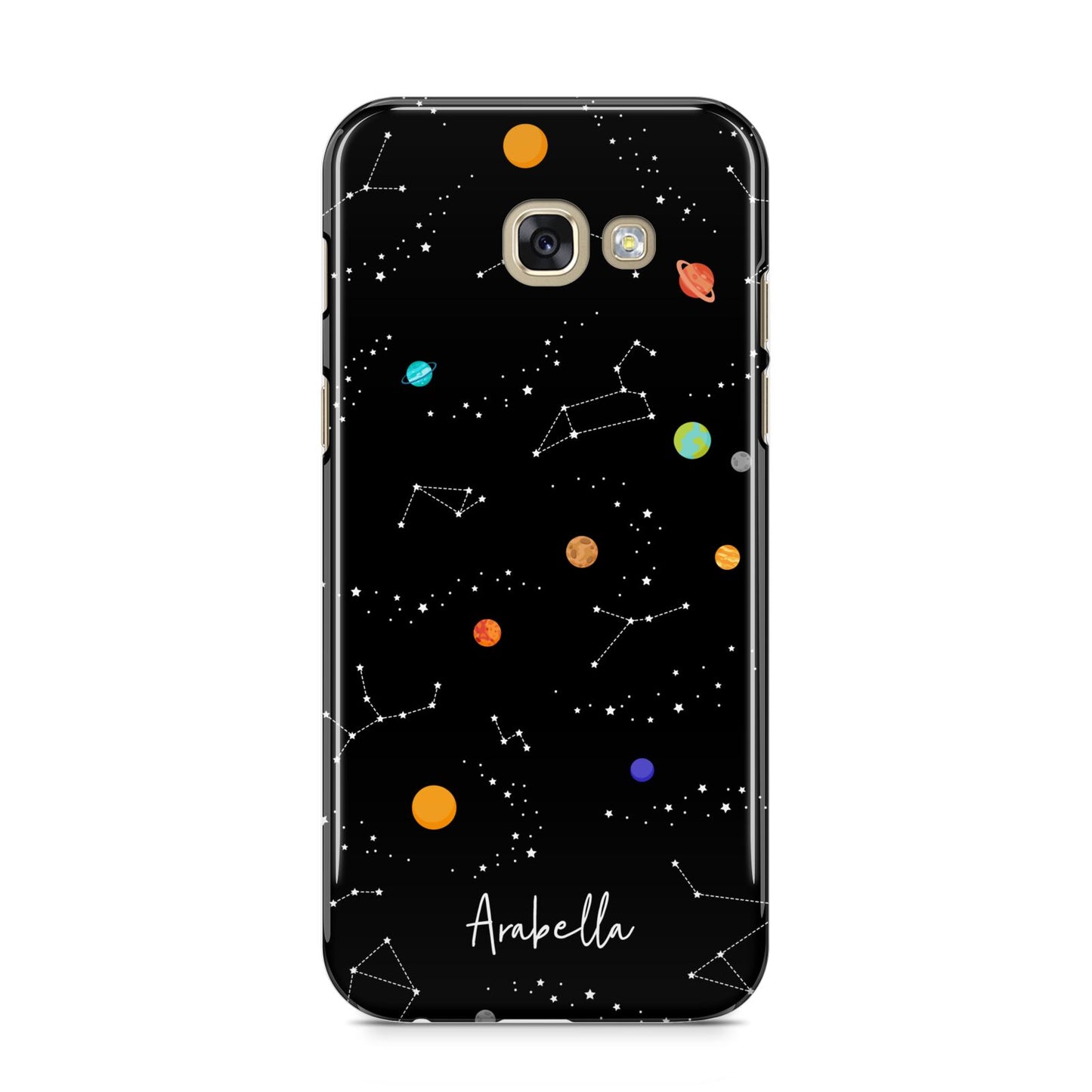 Galaxy Scene with Name Samsung Galaxy A5 2017 Case on gold phone
