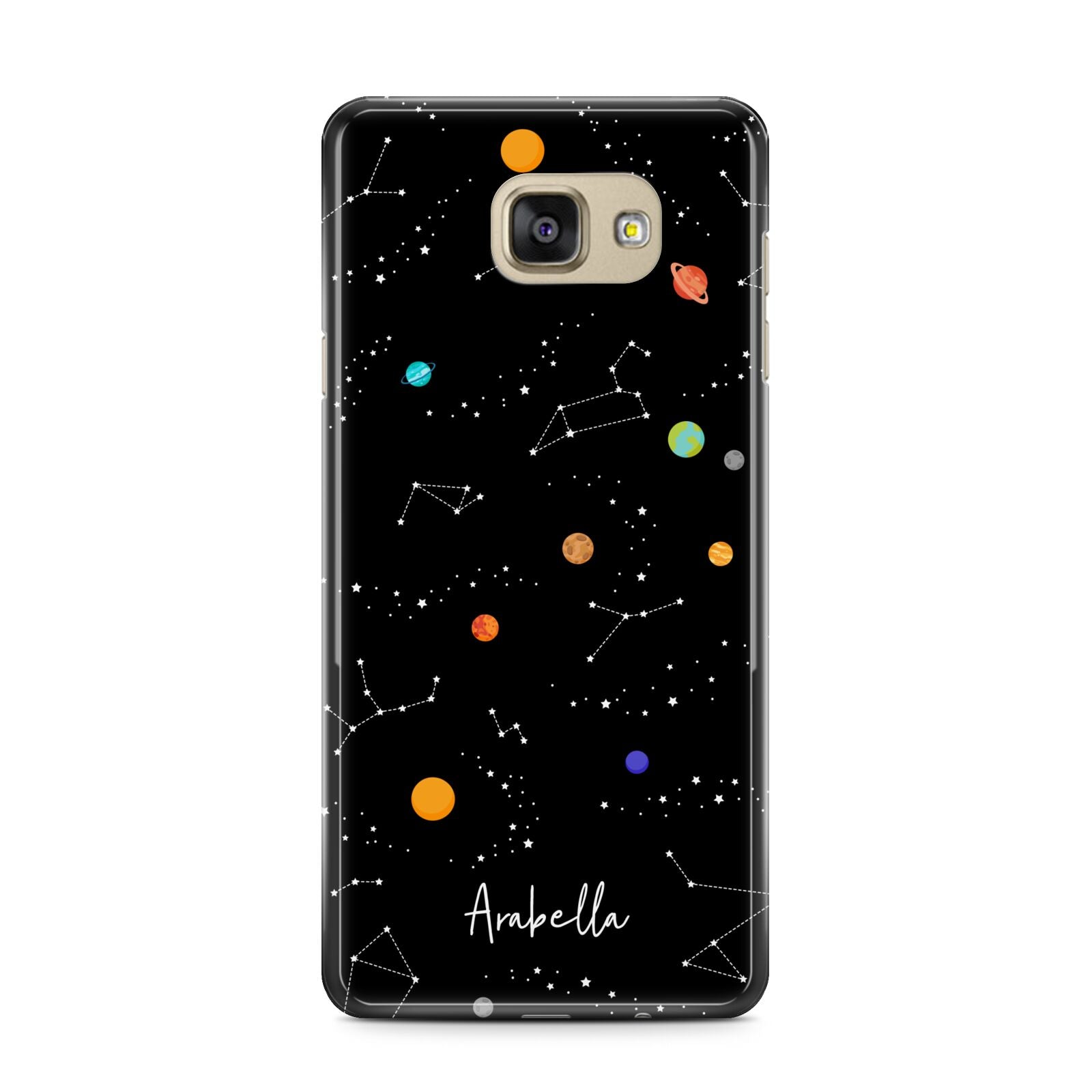 Galaxy Scene with Name Samsung Galaxy A7 2016 Case on gold phone