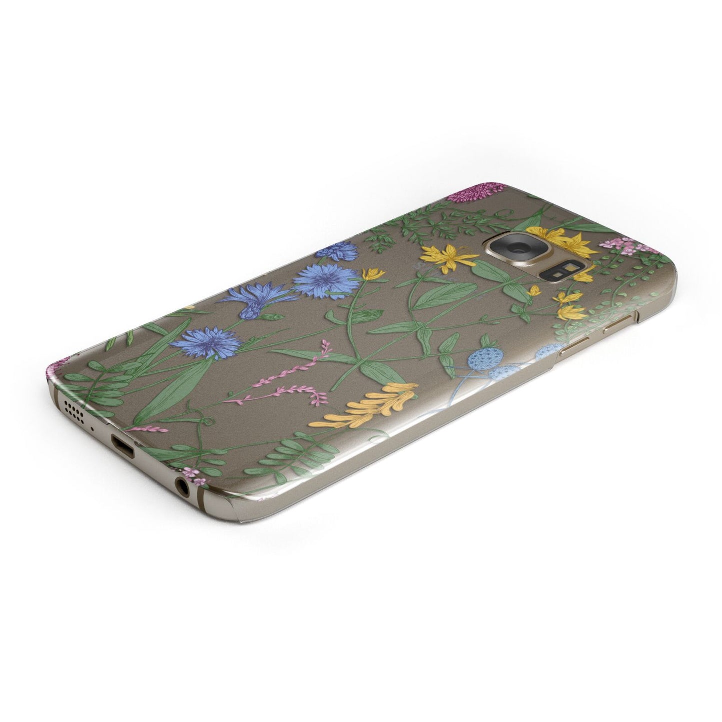 Garden Florals Protective Samsung Galaxy Case Angled Image