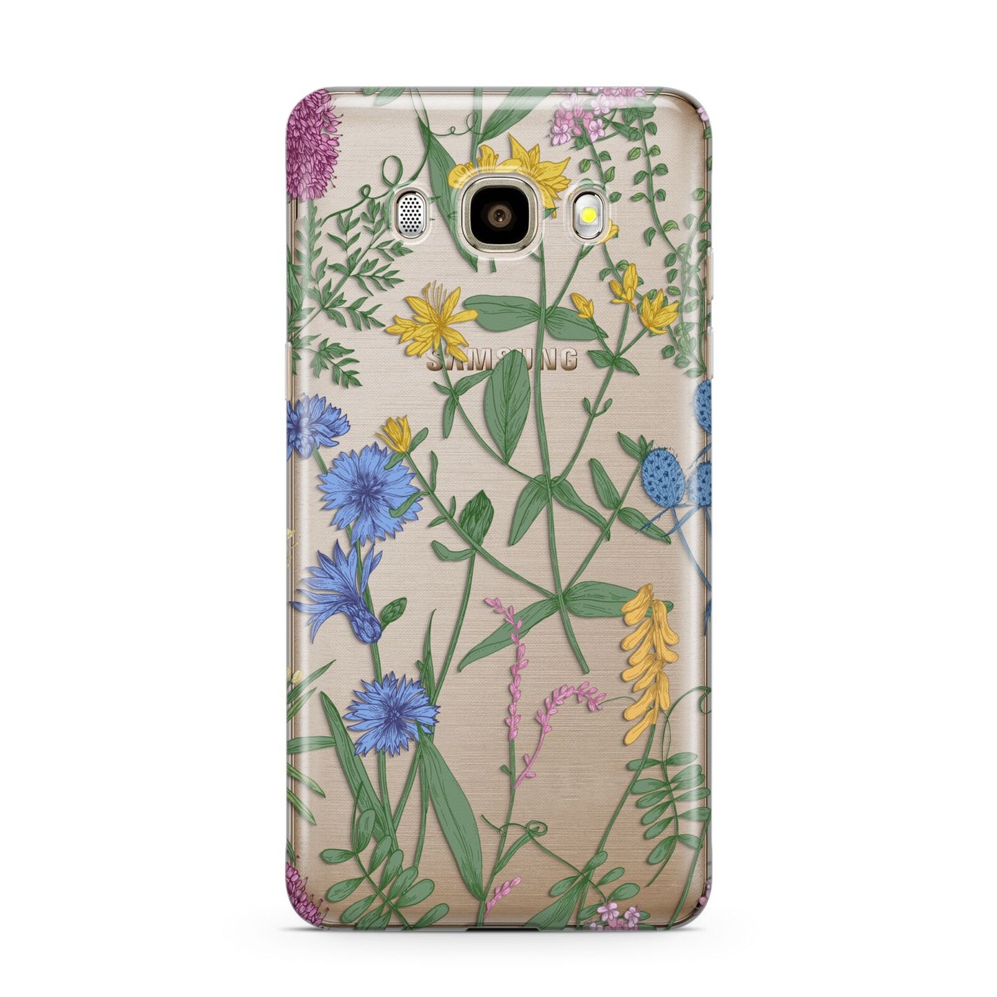 Garden Florals Samsung Galaxy J7 2016 Case on gold phone