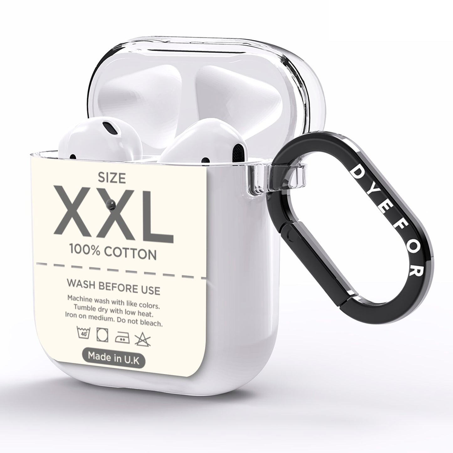 Garment Label AirPods Clear Case Side Image