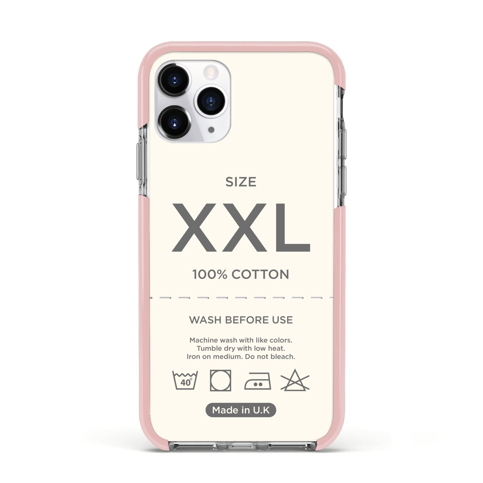 Garment Label Apple iPhone 11 Pro in Silver with Pink Impact Case