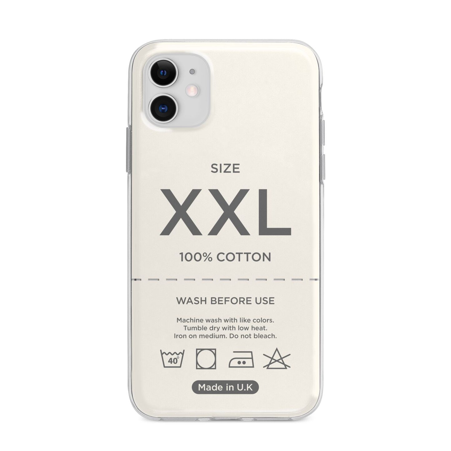 Garment Label Apple iPhone 11 in White with Bumper Case