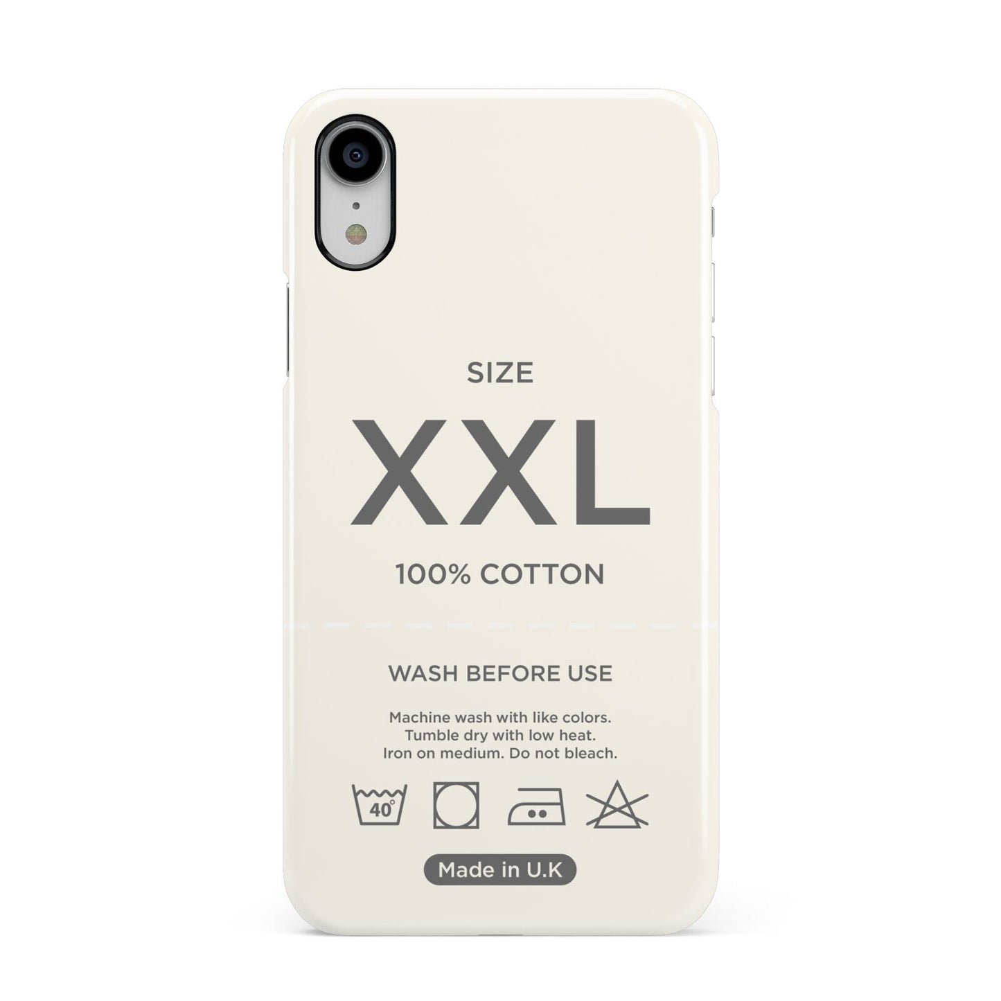 Garment Label Apple iPhone XR White 3D Snap Case