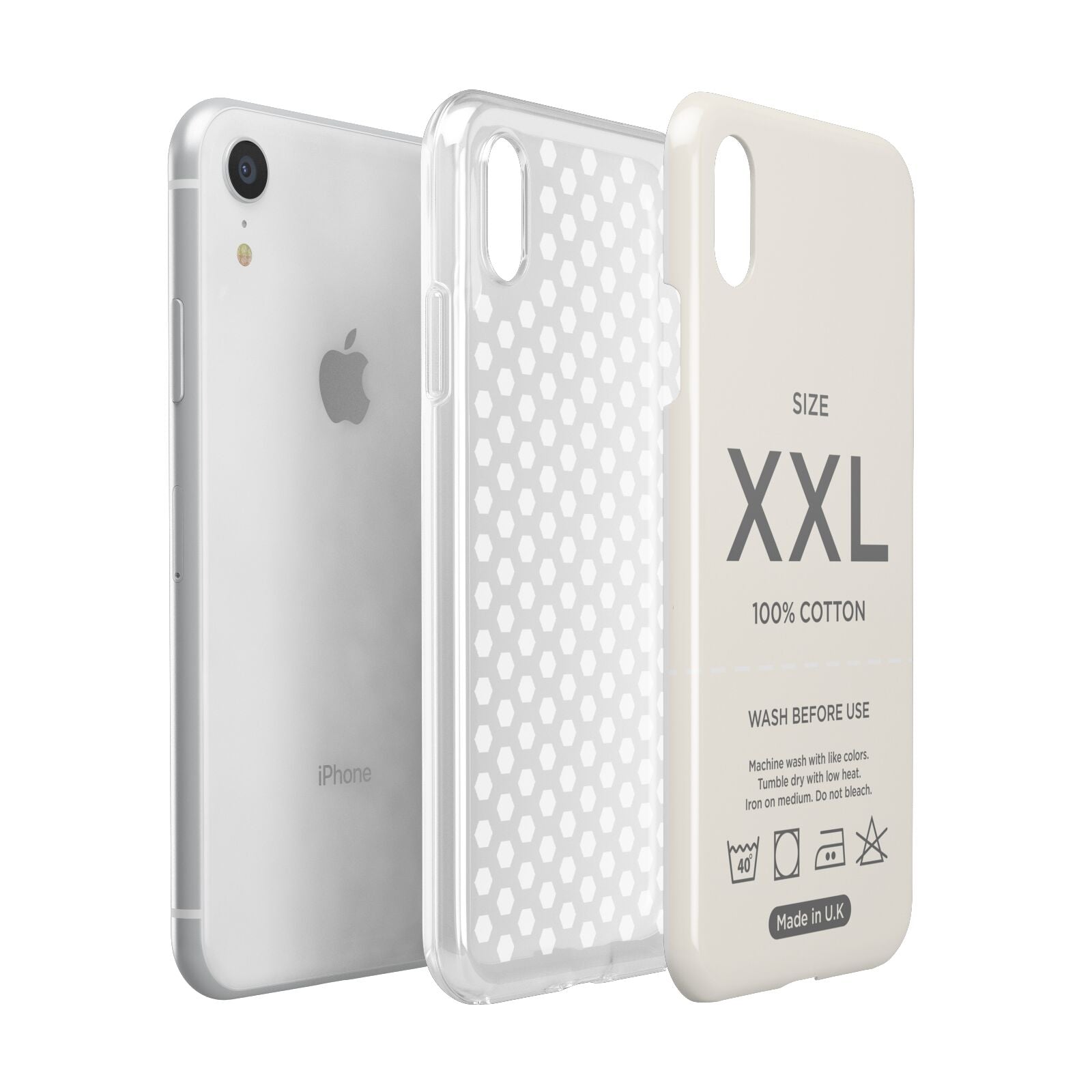 Garment Label Apple iPhone XR White 3D Tough Case Expanded view