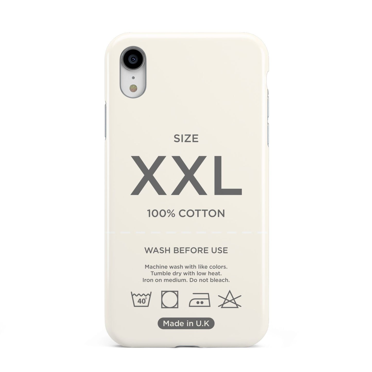 Garment Label Apple iPhone XR White 3D Tough Case