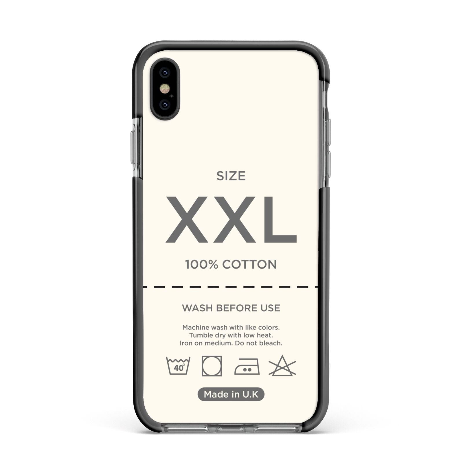 Garment Label Apple iPhone Xs Max Impact Case Black Edge on Black Phone