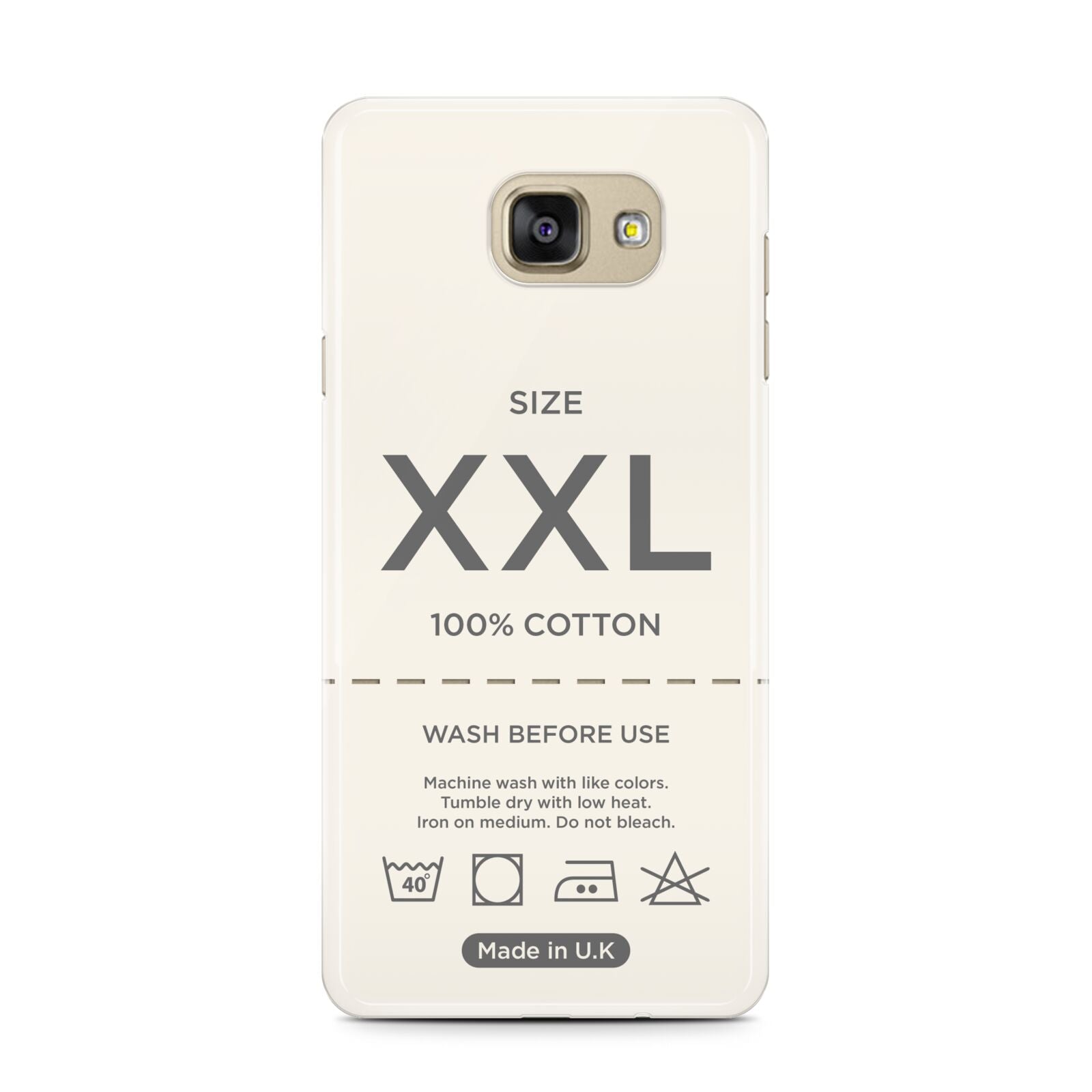 Garment Label Samsung Galaxy A7 2016 Case on gold phone