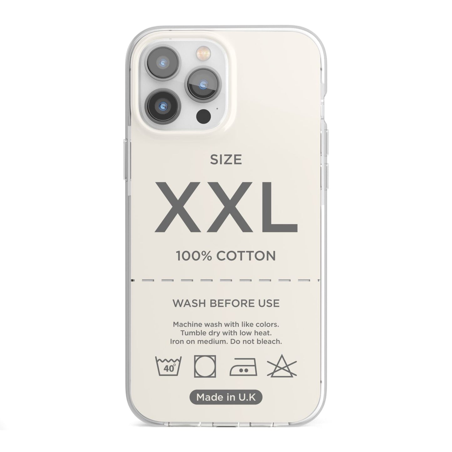 Garment Label iPhone 13 Pro Max TPU Impact Case with White Edges