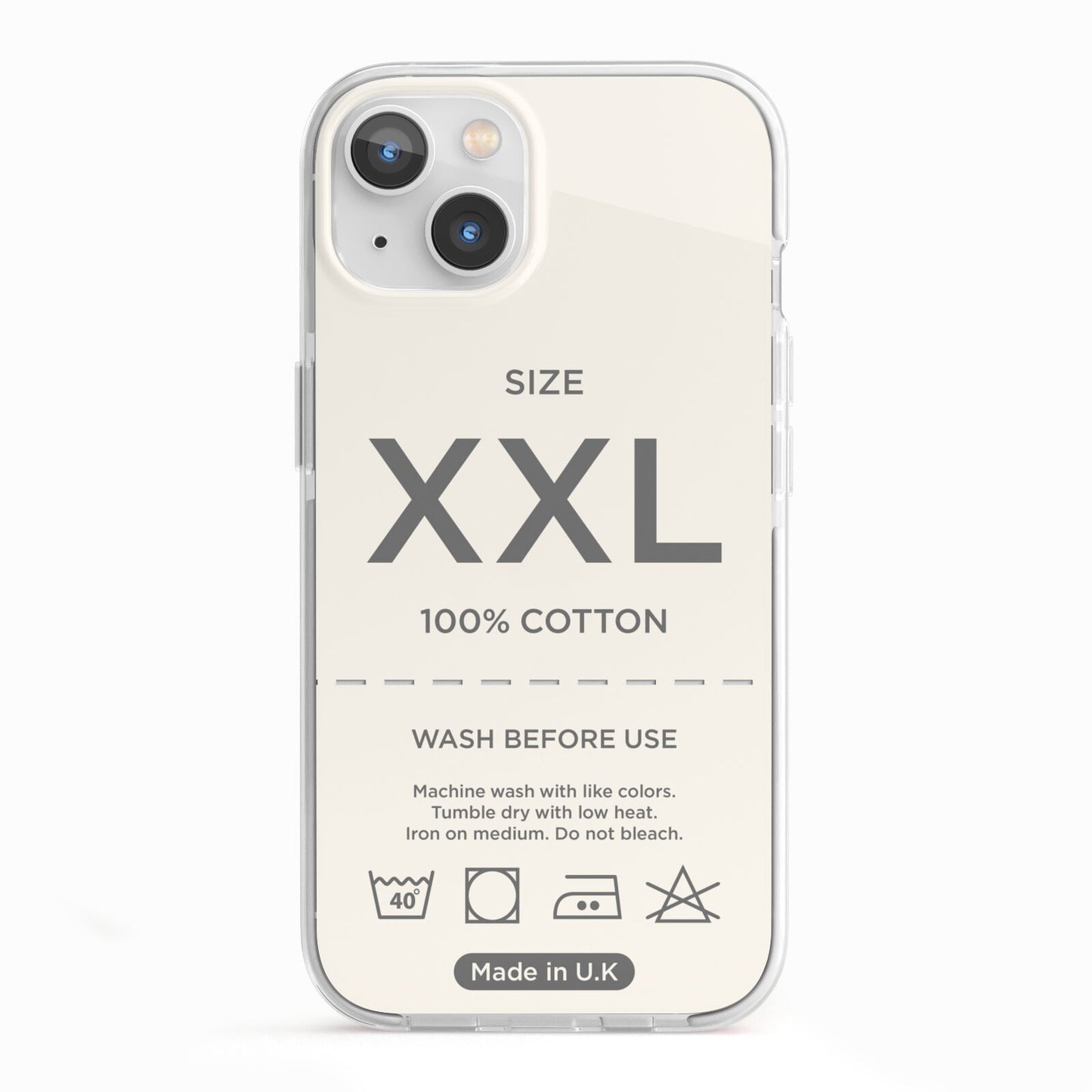 Garment Label iPhone 13 TPU Impact Case with White Edges