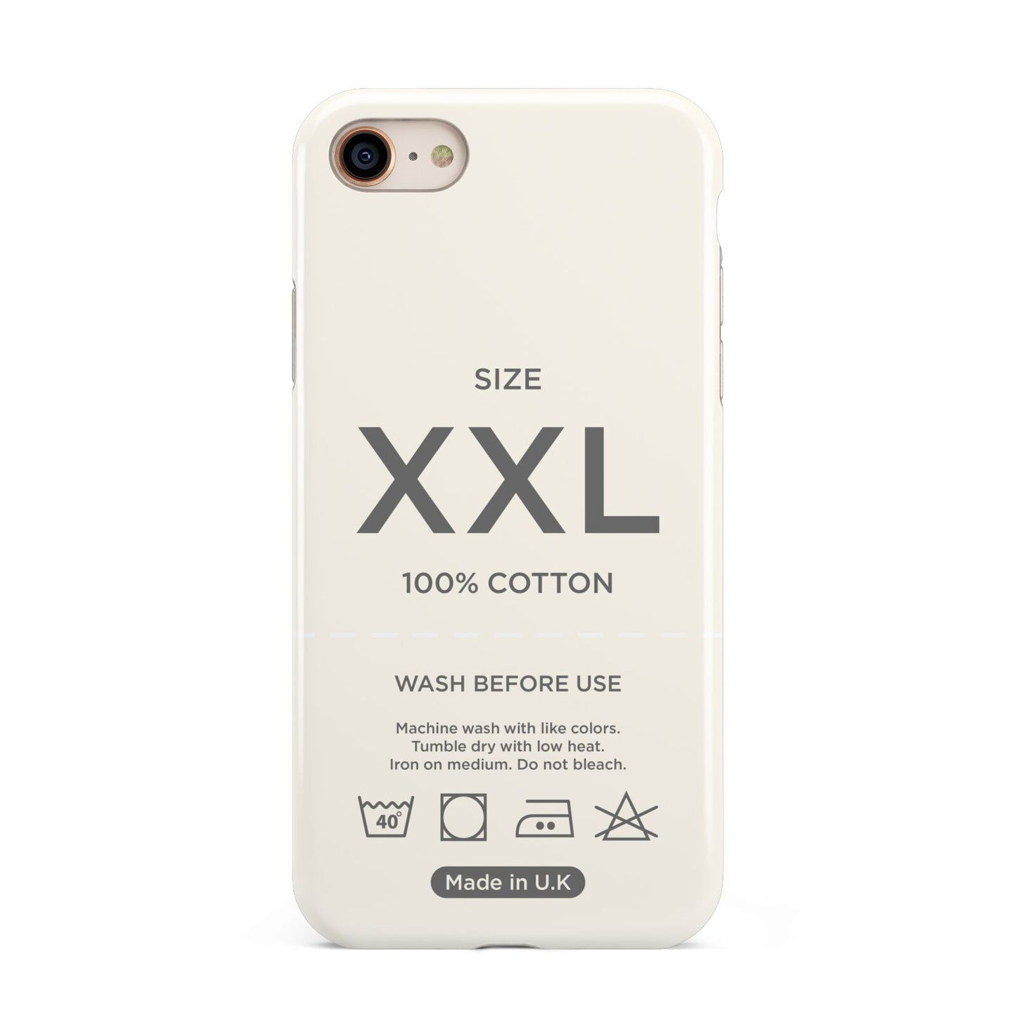 Garment Label iPhone 8 3D Tough Case on Gold Phone