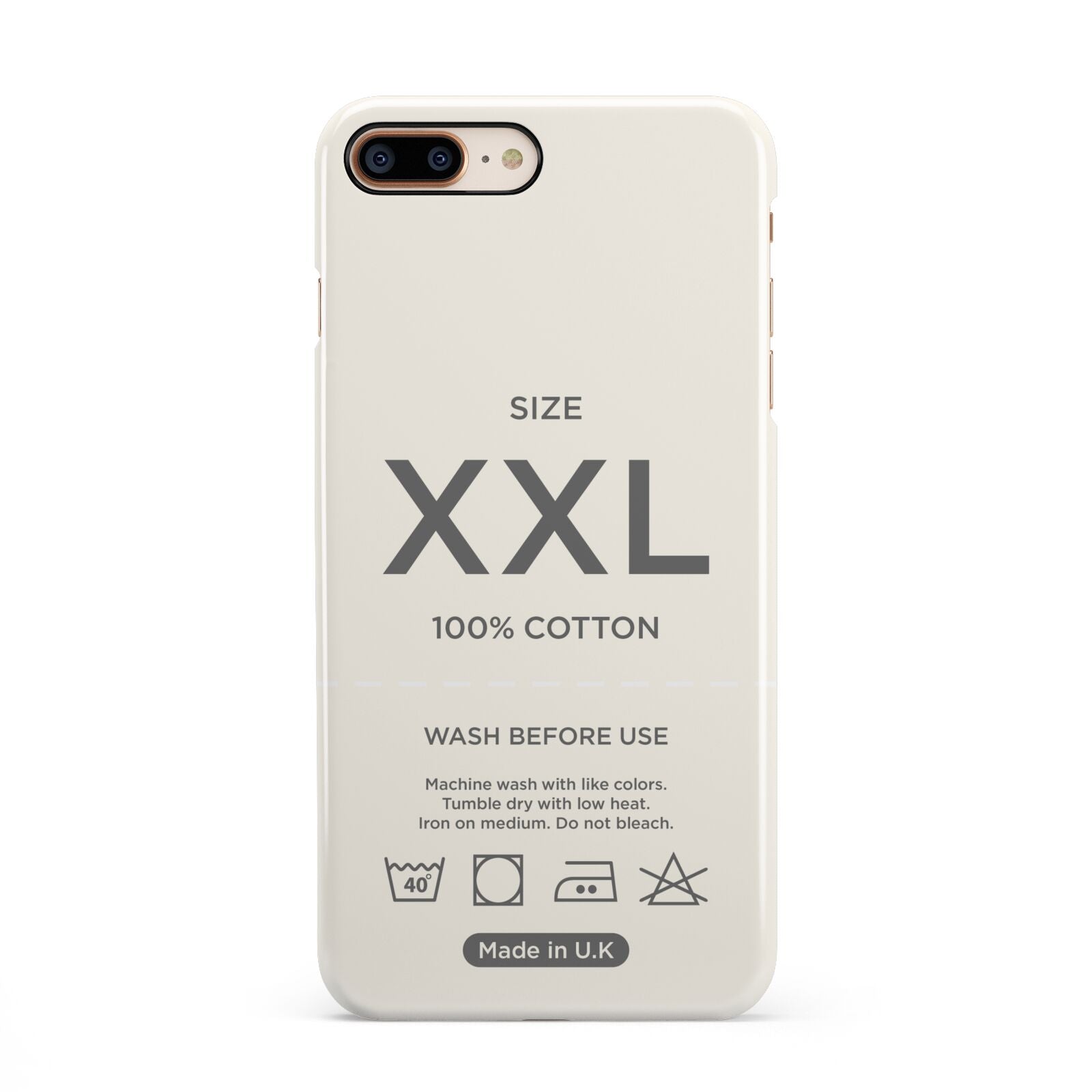 Garment Label iPhone 8 Plus 3D Snap Case on Gold Phone