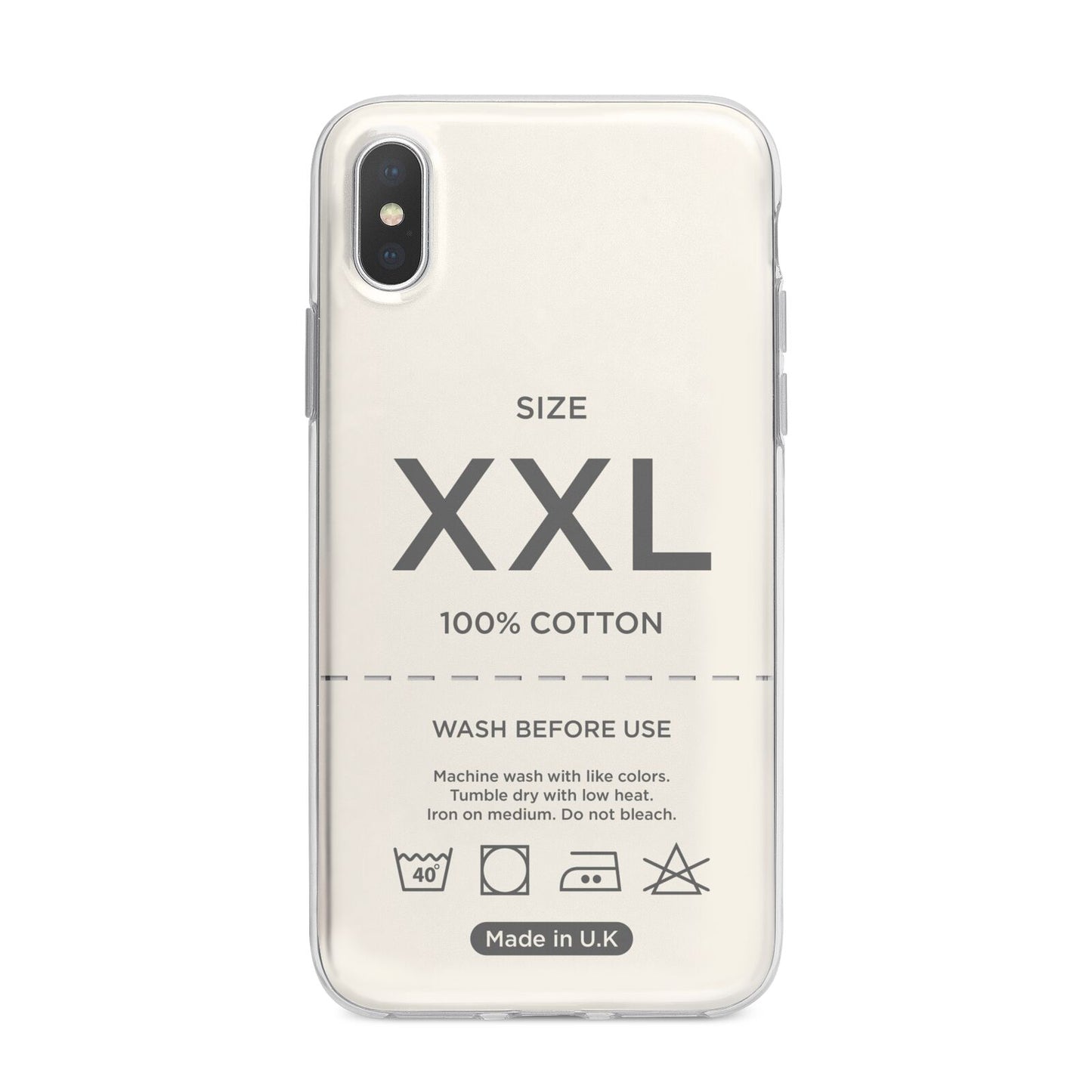 Garment Label iPhone X Bumper Case on Silver iPhone Alternative Image 1