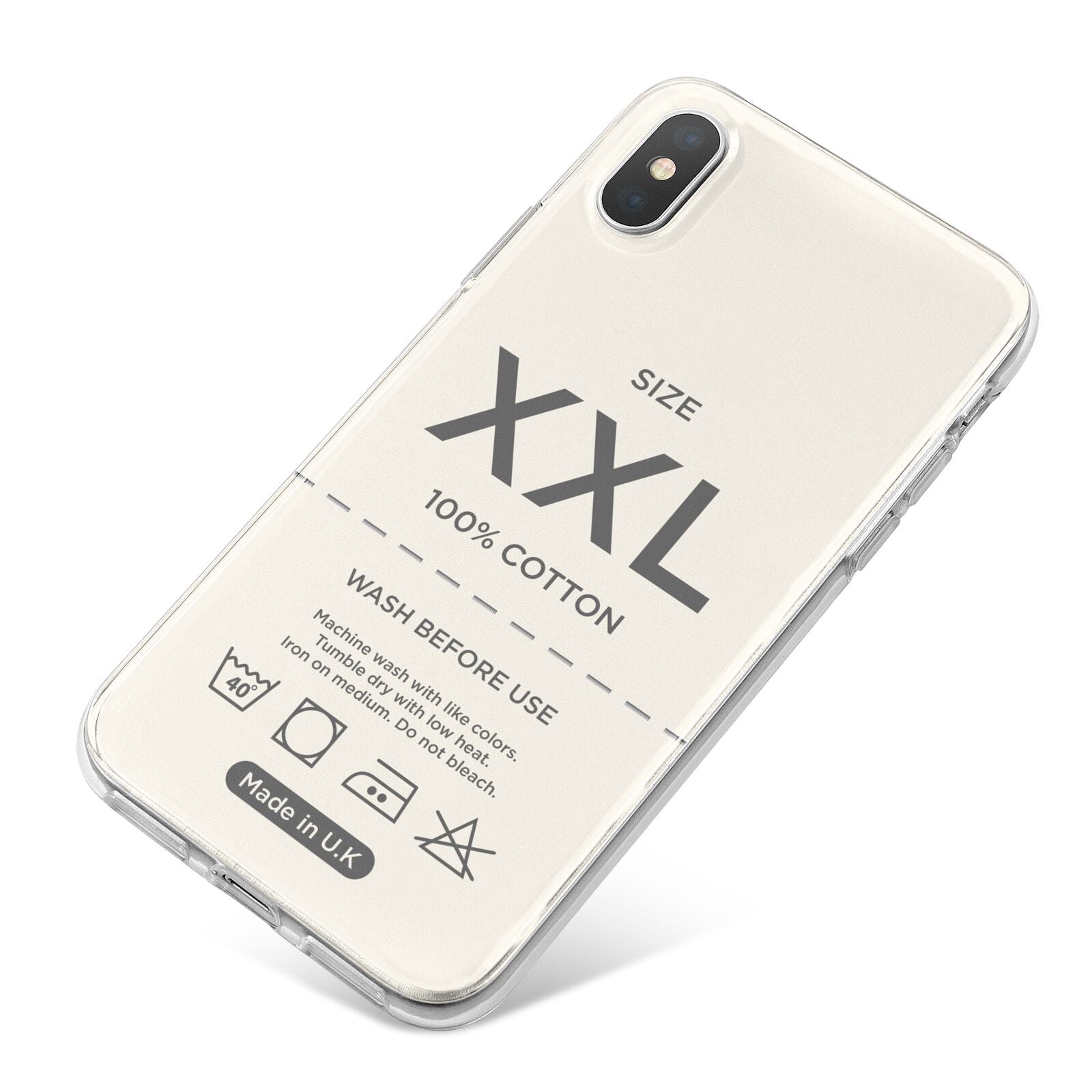 Garment Label iPhone X Bumper Case on Silver iPhone