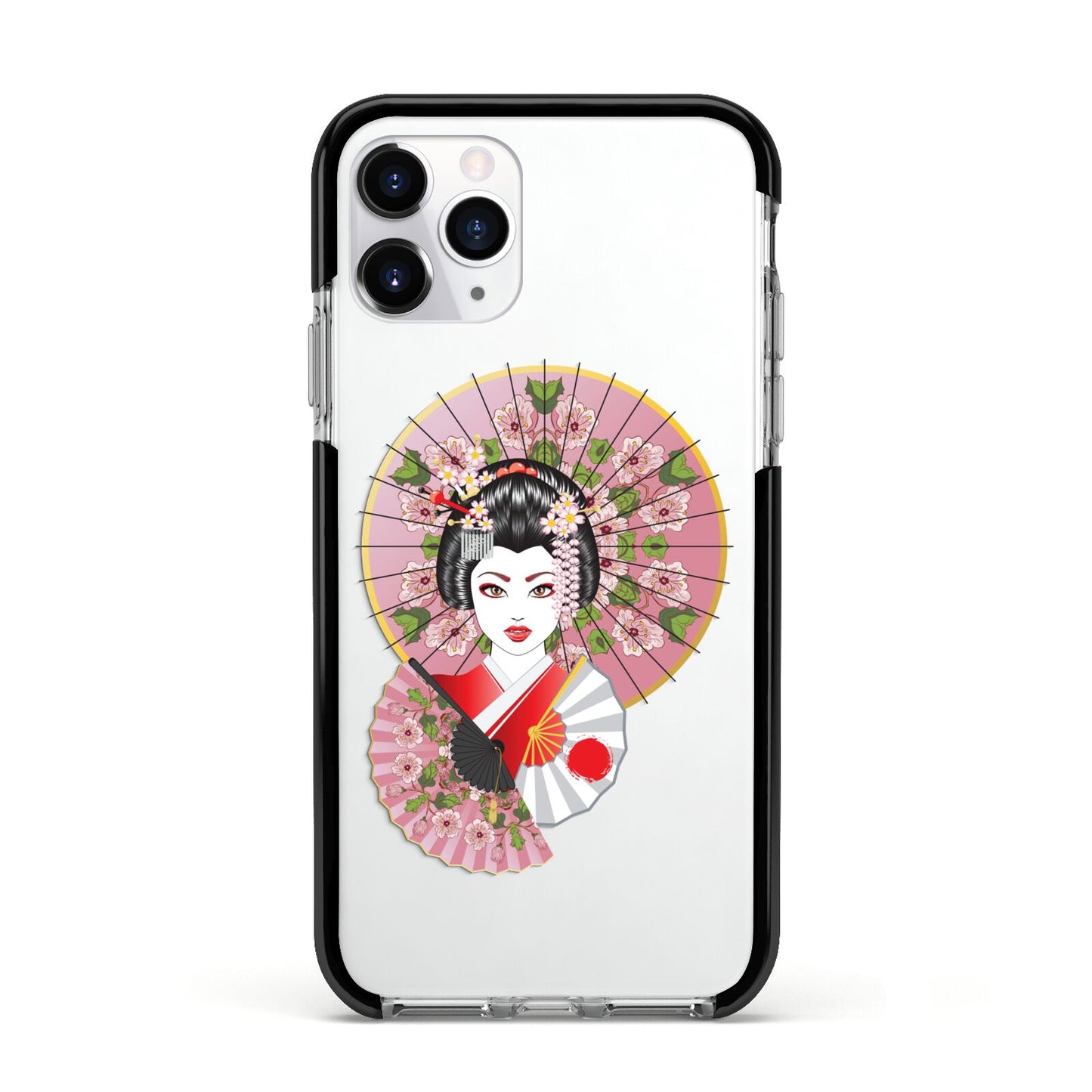 Geisha Girl Apple iPhone 11 Pro in Silver with Black Impact Case