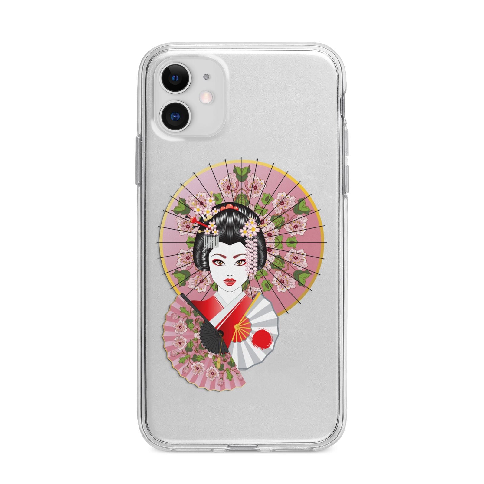 Geisha Girl Apple iPhone 11 in White with Bumper Case