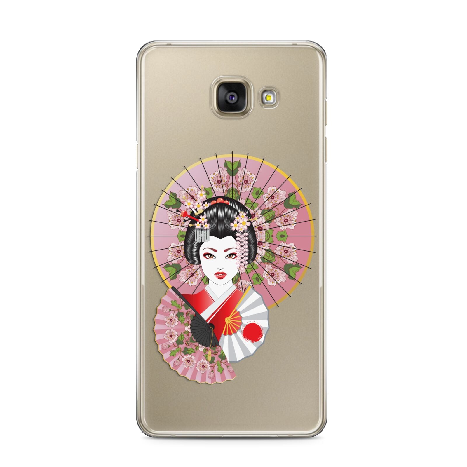 Geisha Girl Samsung Galaxy A3 2016 Case on gold phone