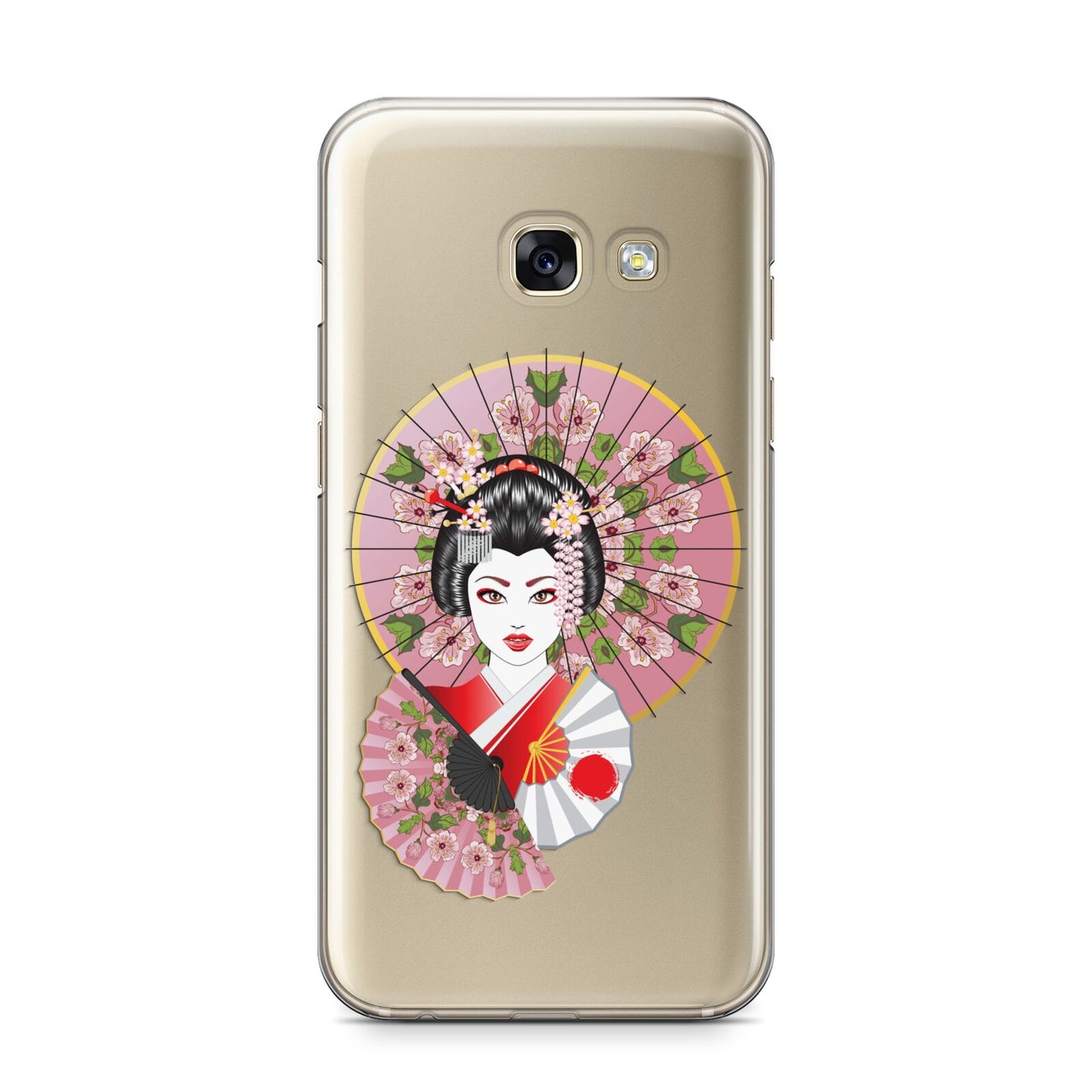 Geisha Girl Samsung Galaxy A3 2017 Case on gold phone