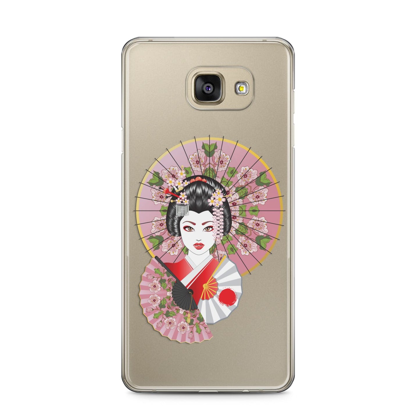 Geisha Girl Samsung Galaxy A5 2016 Case on gold phone