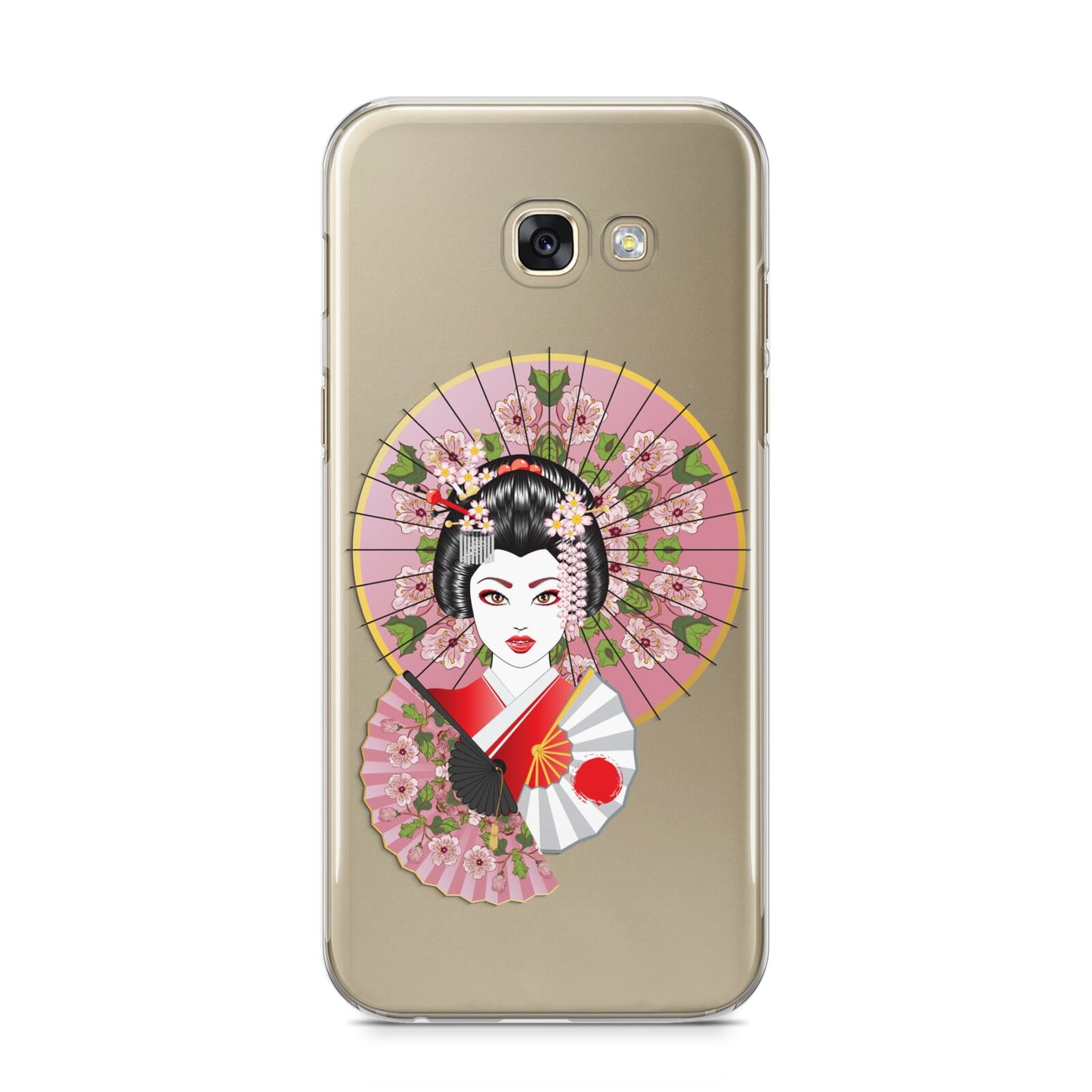 Geisha Girl Samsung Galaxy A5 2017 Case on gold phone