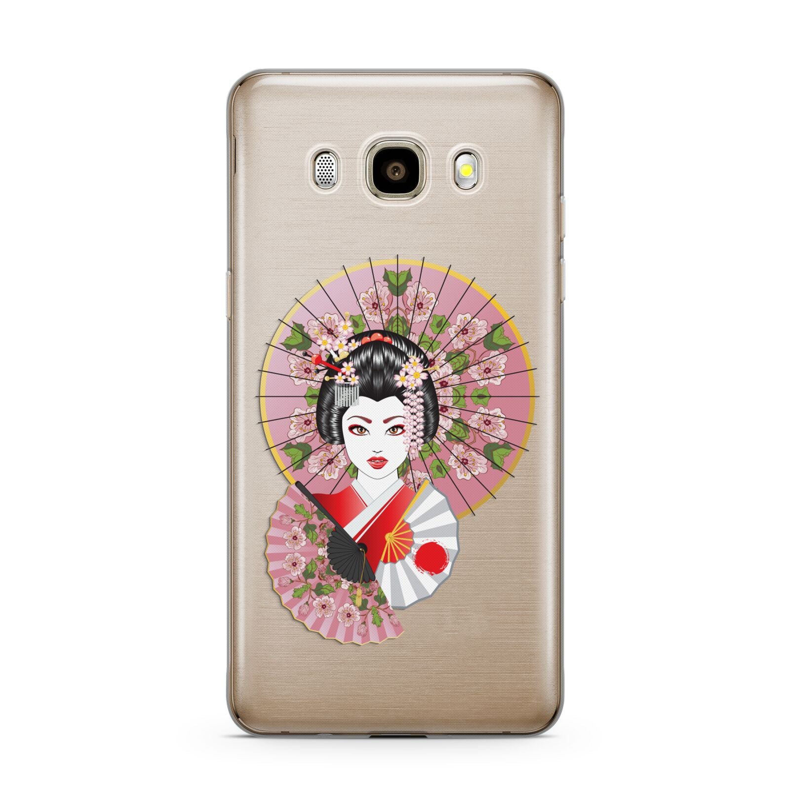 Geisha Girl Samsung Galaxy J7 2016 Case on gold phone