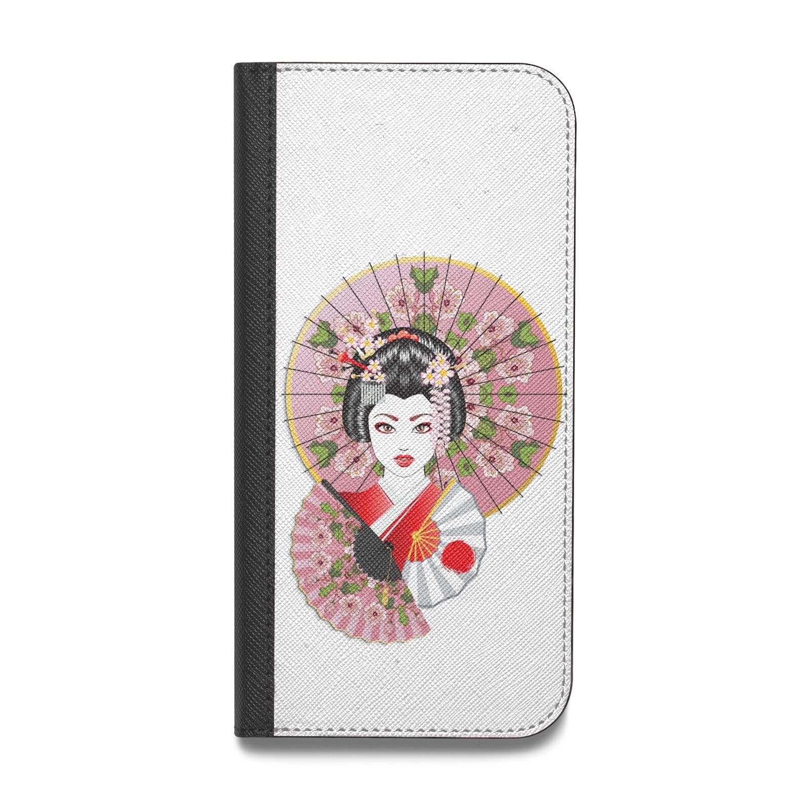 Geisha Girl Vegan Leather Flip iPhone Case