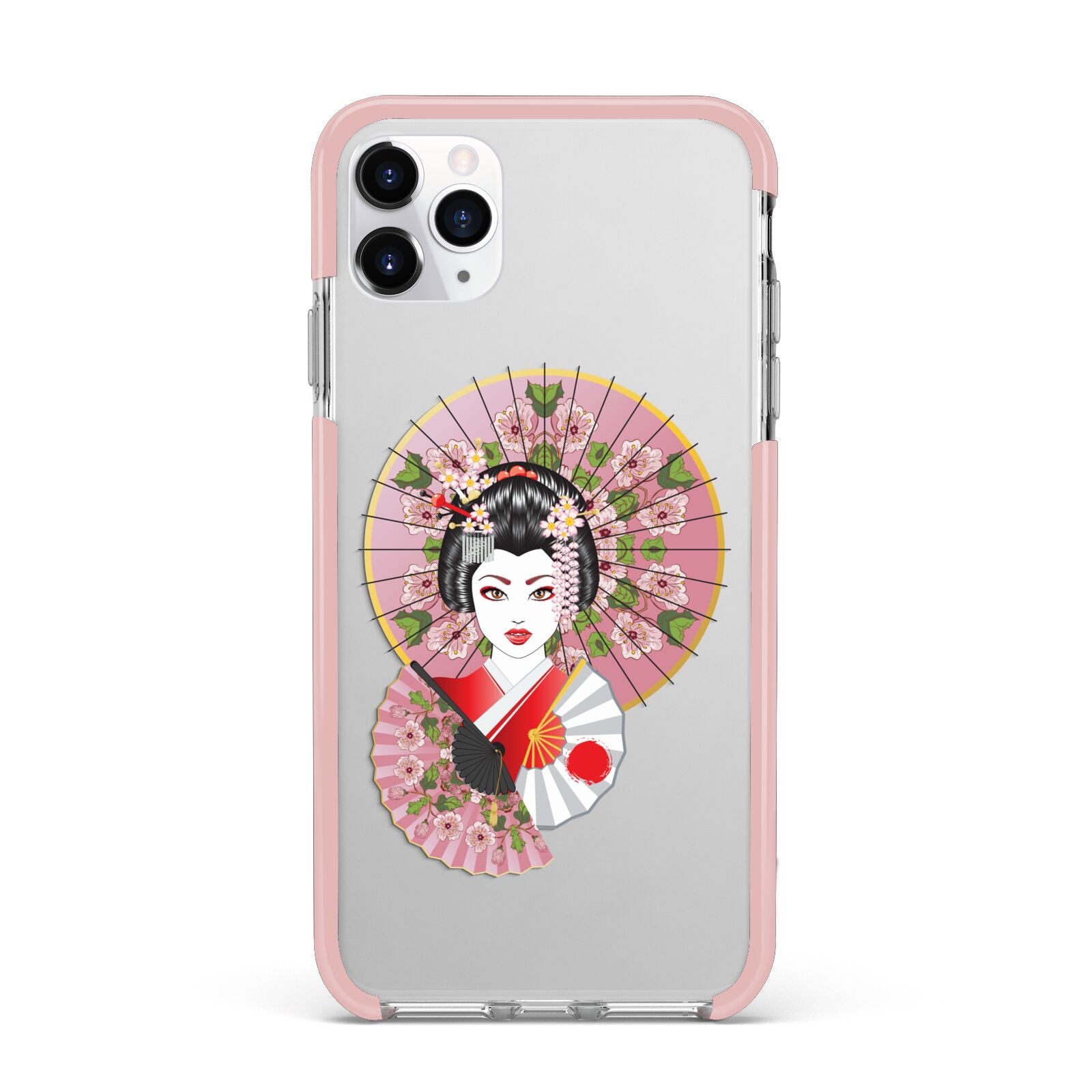 Geisha Girl iPhone 11 Pro Max Impact Pink Edge Case