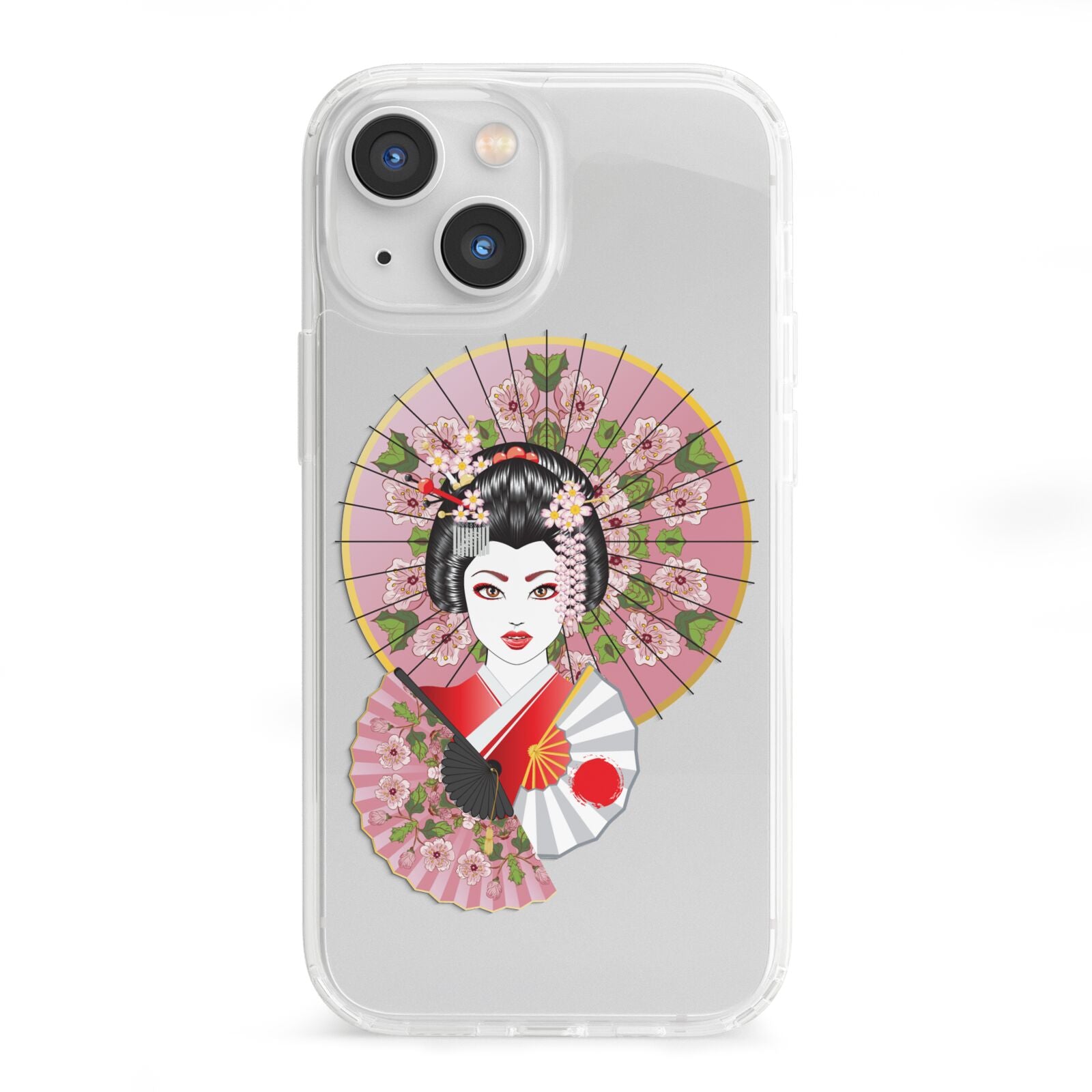 Geisha Girl iPhone 13 Mini Clear Bumper Case