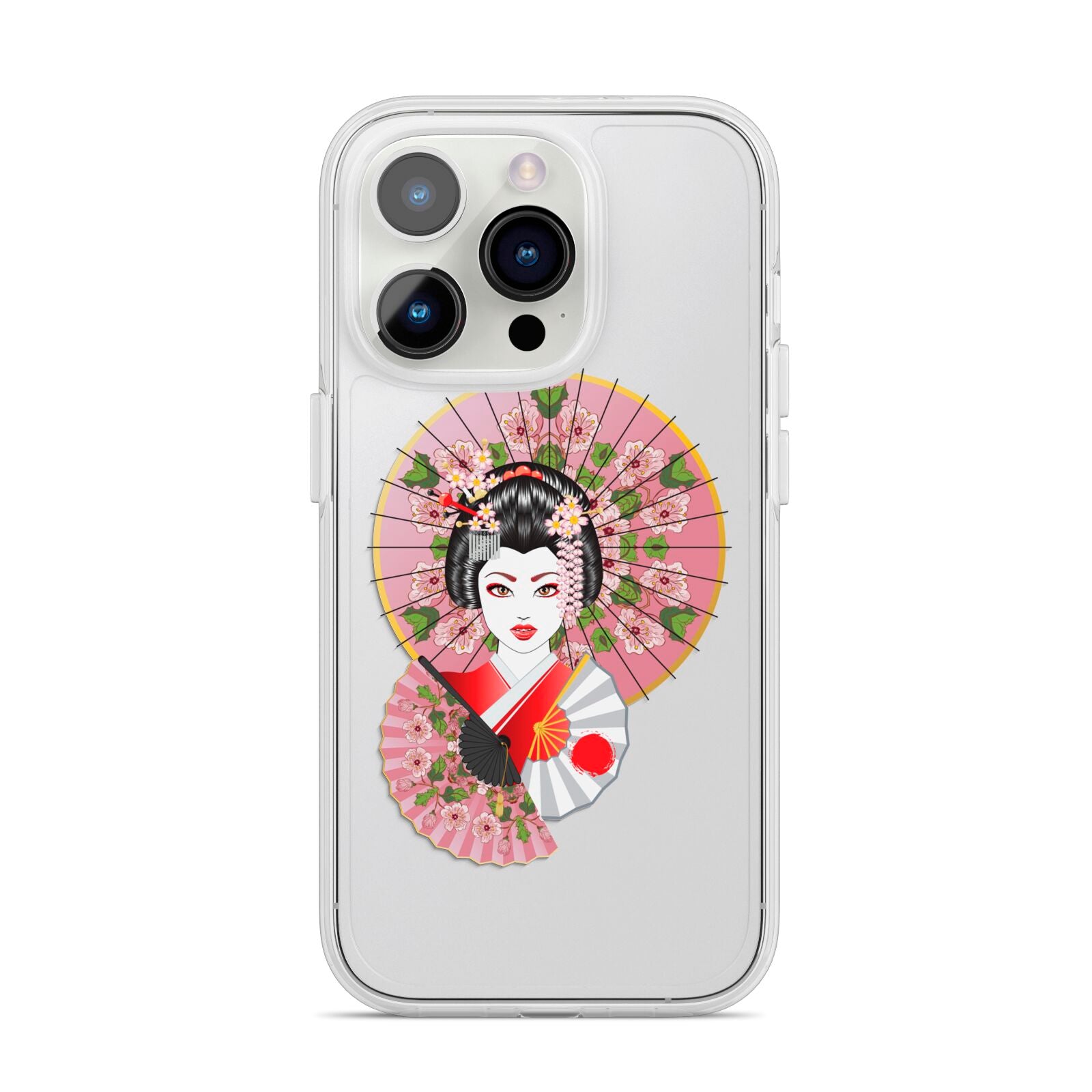 Geisha Girl iPhone 14 Pro Clear Tough Case Silver