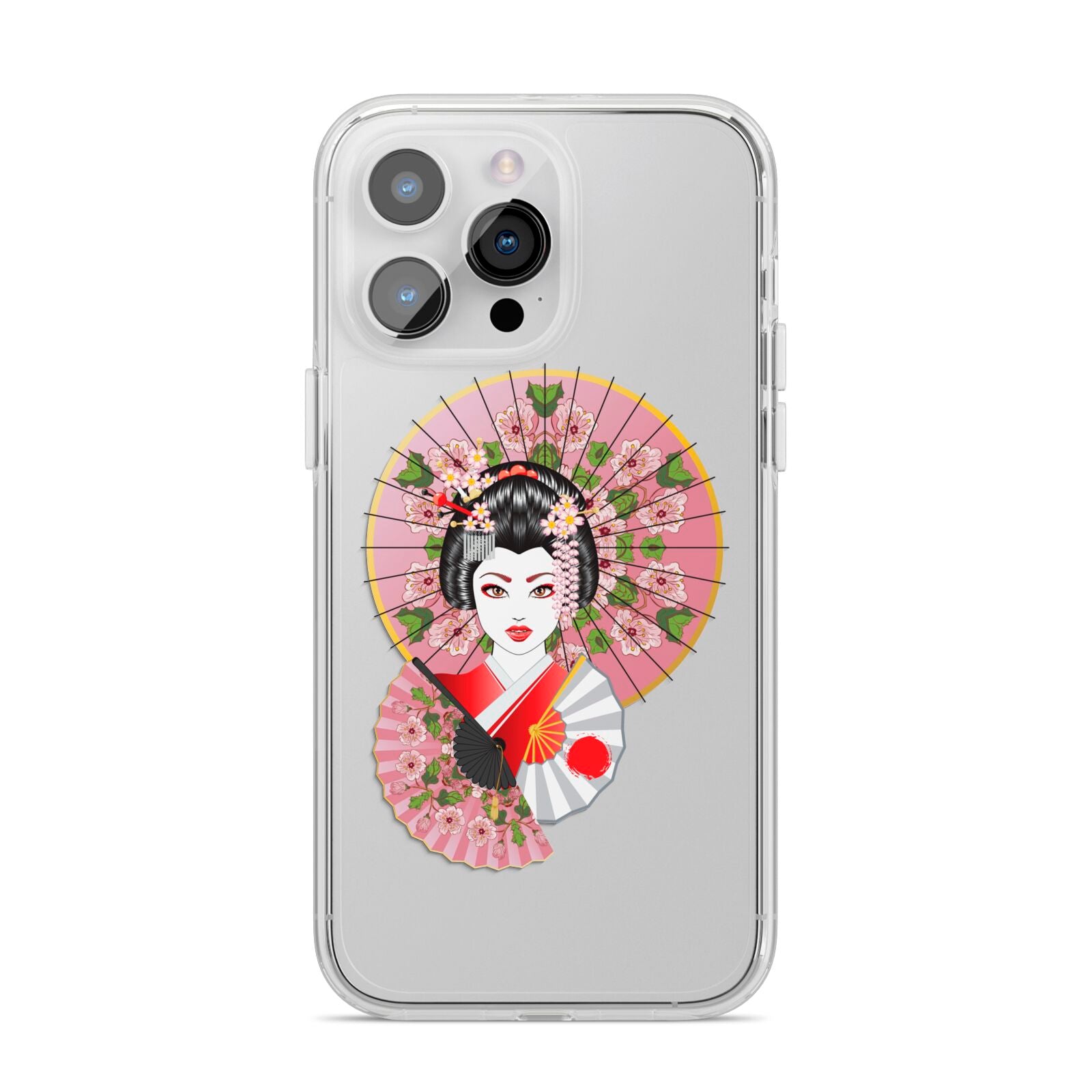 Geisha Girl iPhone 14 Pro Max Clear Tough Case Silver