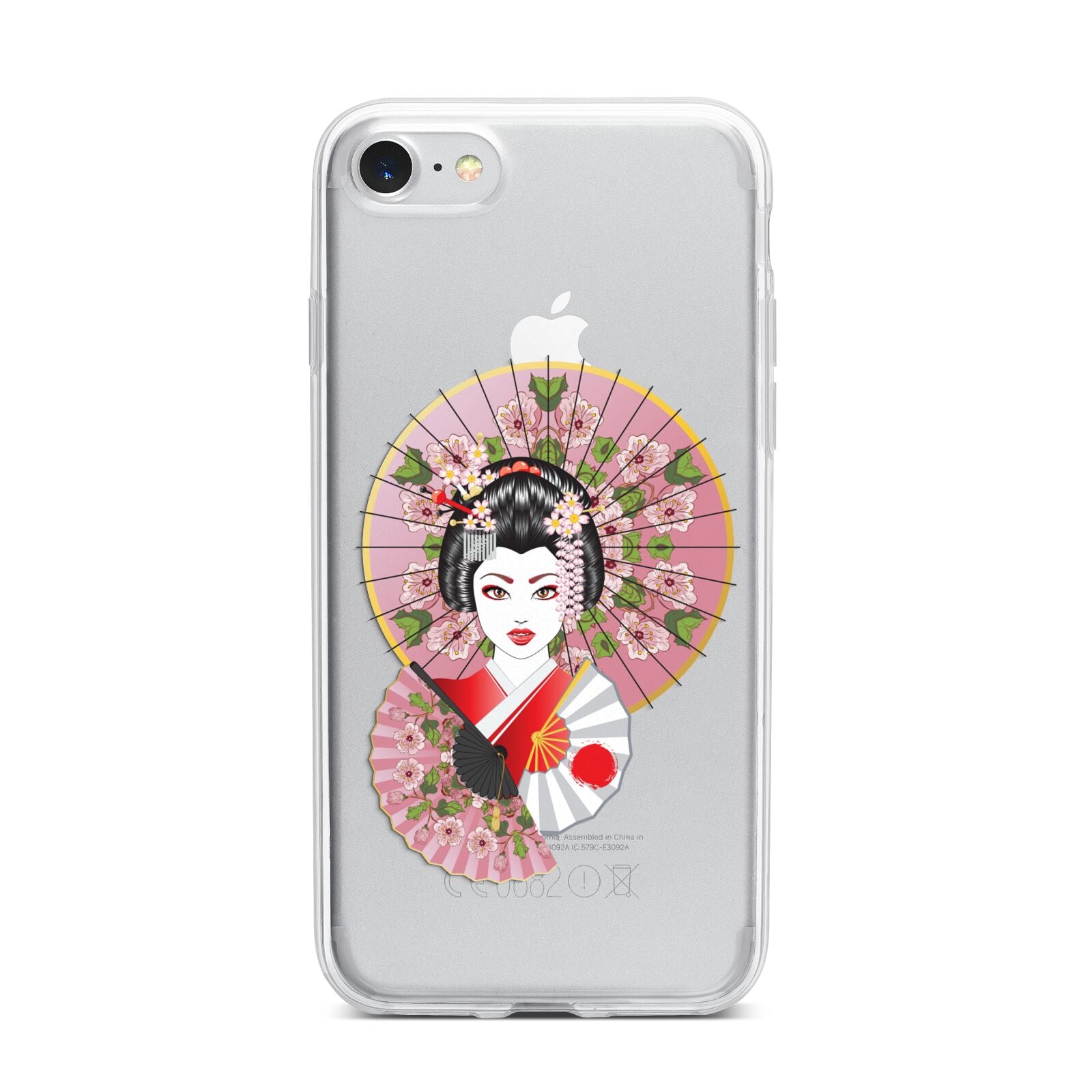 Geisha Girl iPhone 7 Bumper Case on Silver iPhone