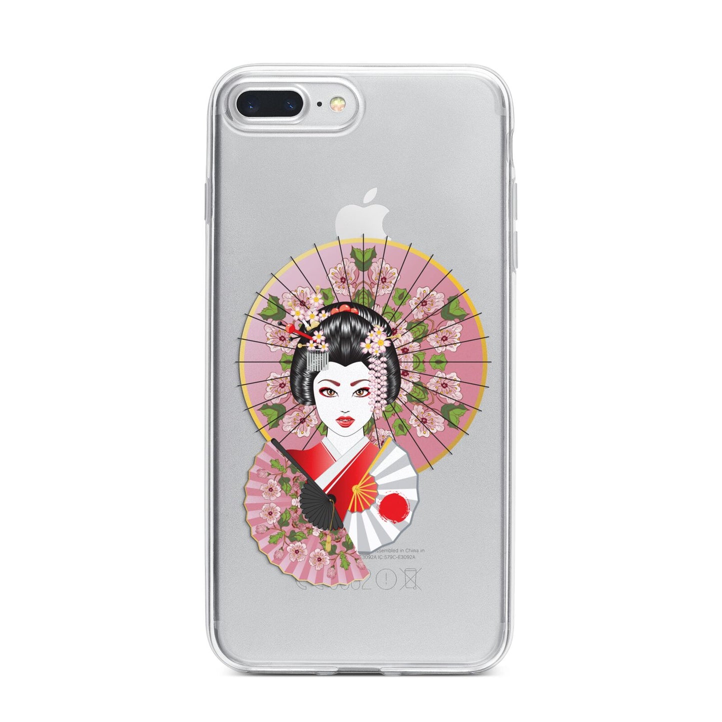 Geisha Girl iPhone 7 Plus Bumper Case on Silver iPhone