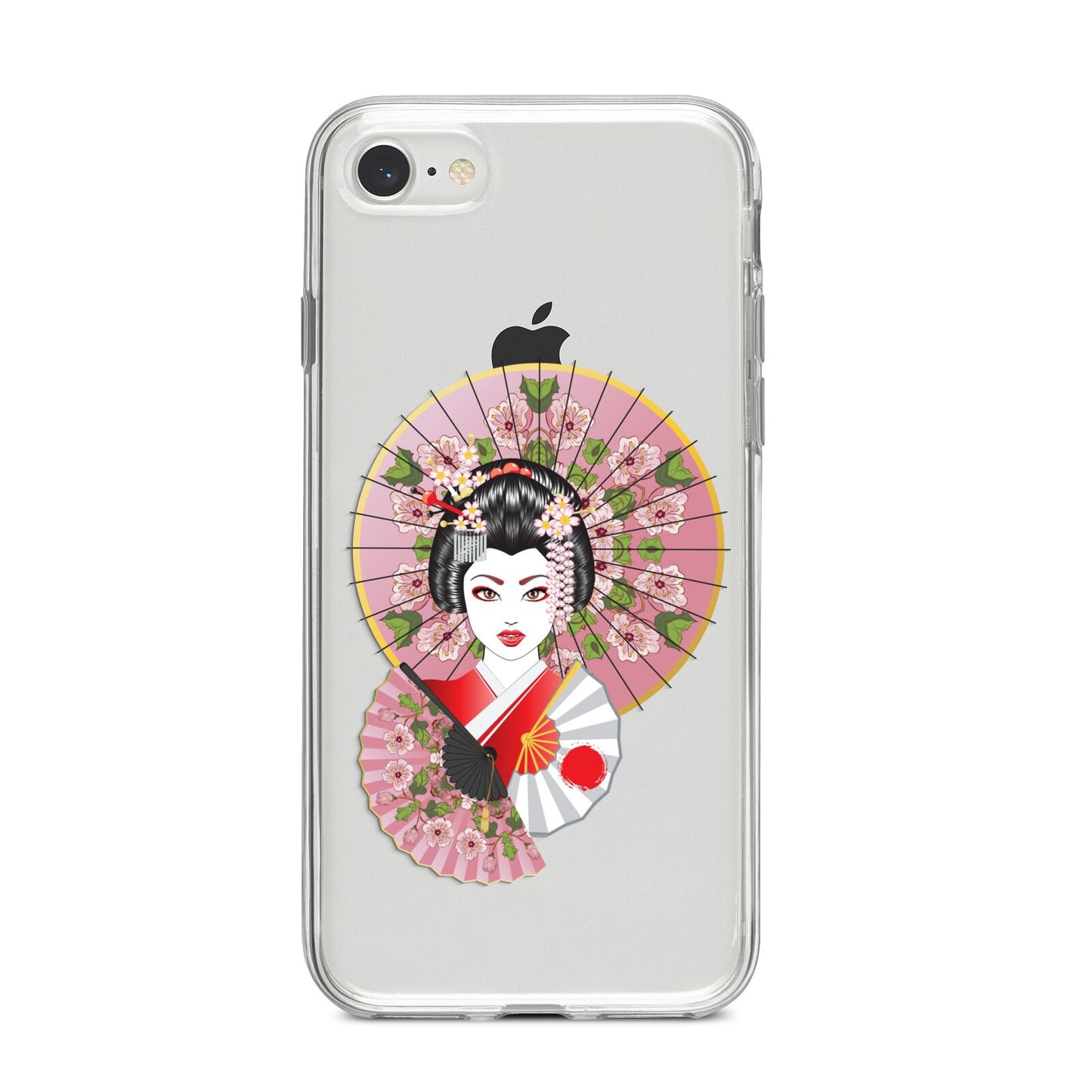 Geisha Girl iPhone 8 Bumper Case on Silver iPhone