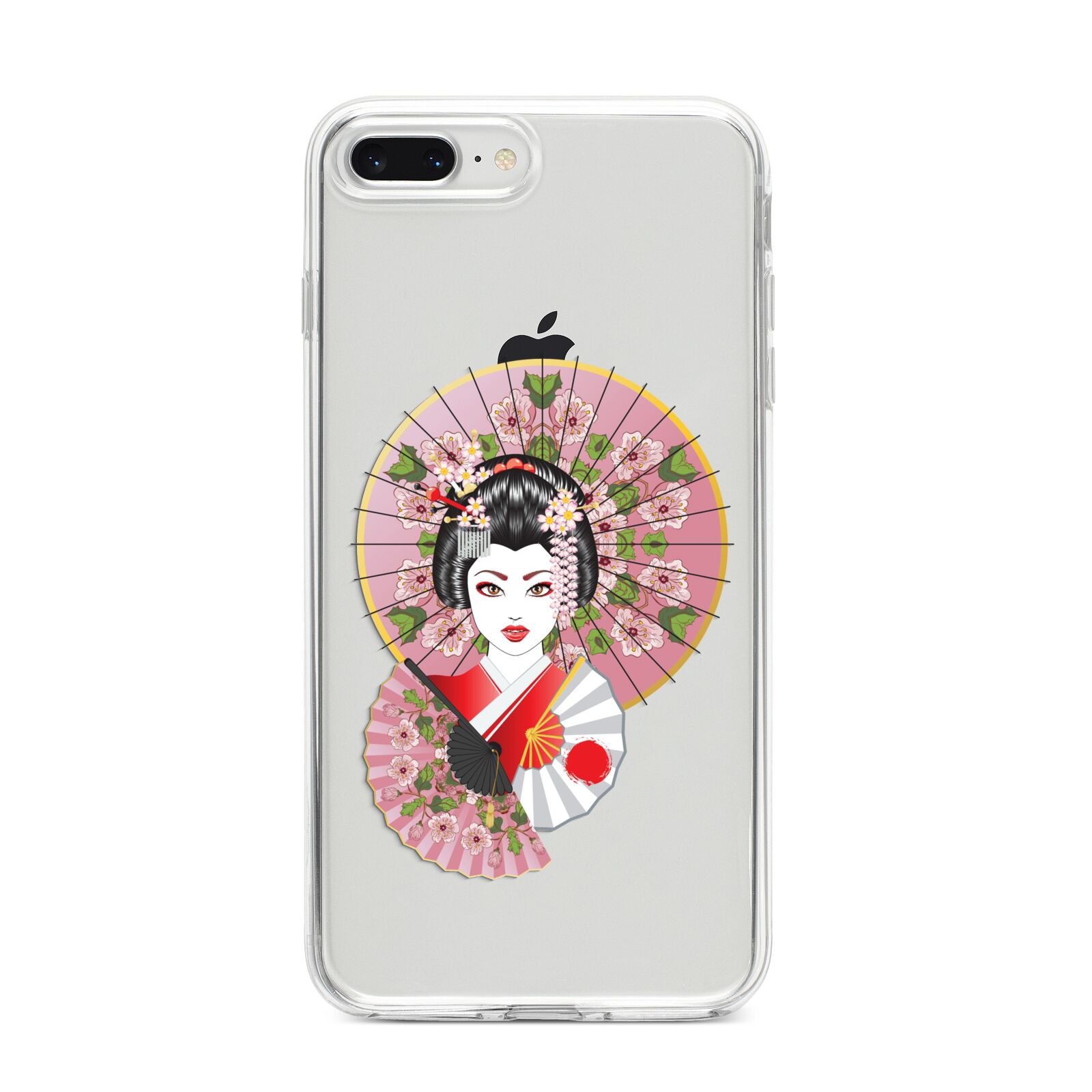 Geisha Girl iPhone 8 Plus Bumper Case on Silver iPhone