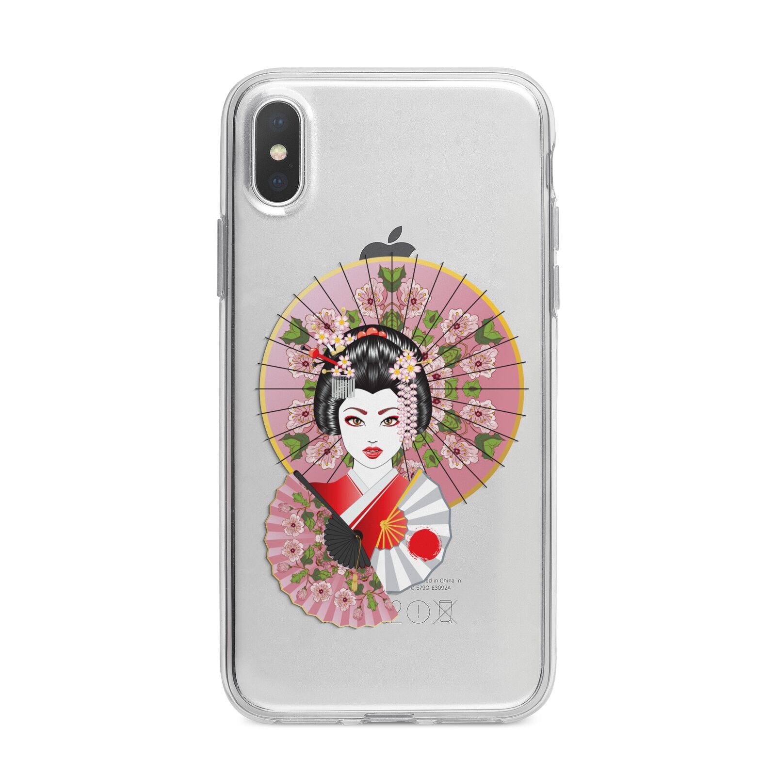 Geisha Girl iPhone X Bumper Case on Silver iPhone Alternative Image 1