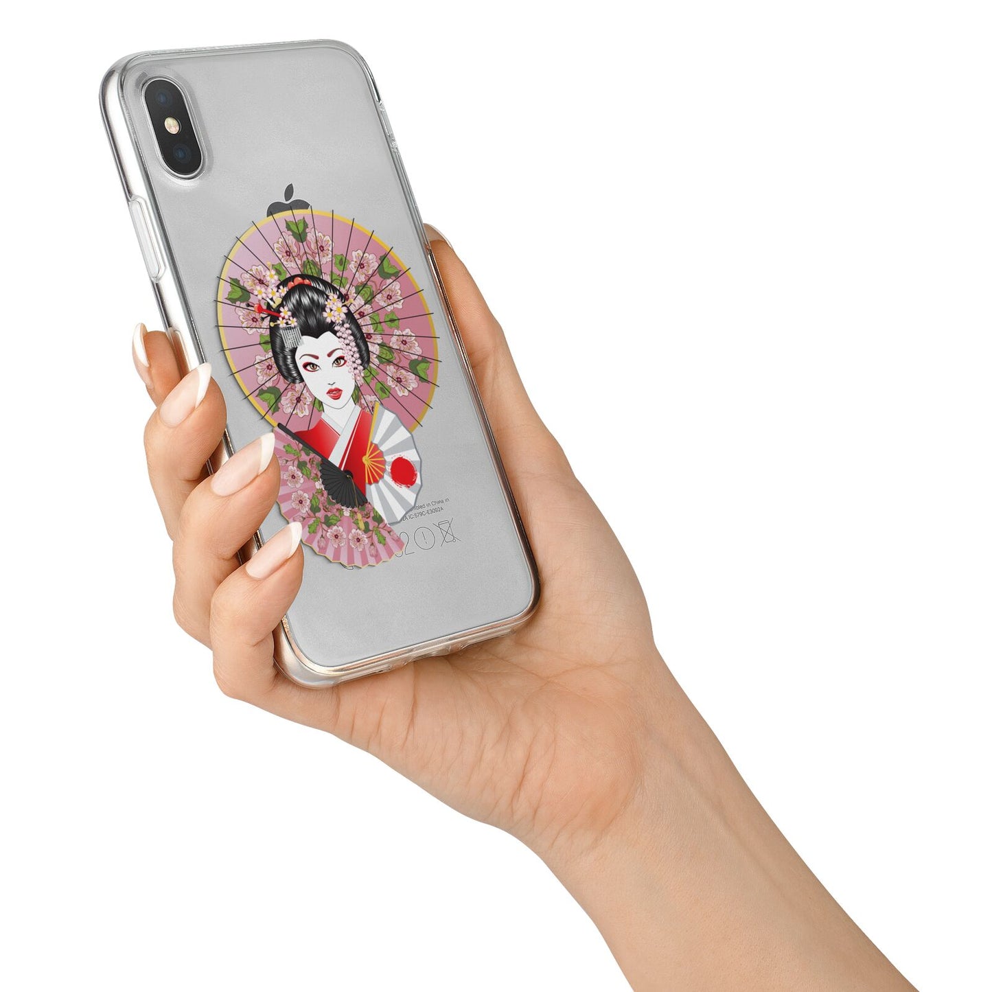 Geisha Girl iPhone X Bumper Case on Silver iPhone Alternative Image 2