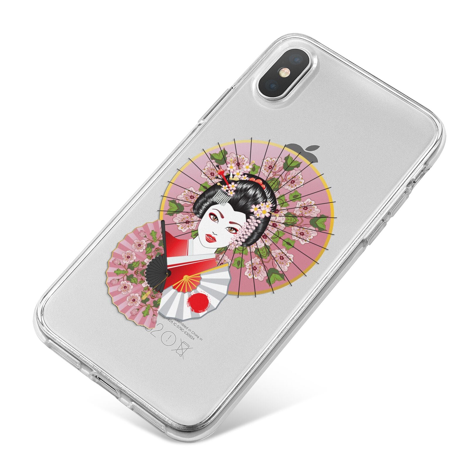 Geisha Girl iPhone X Bumper Case on Silver iPhone