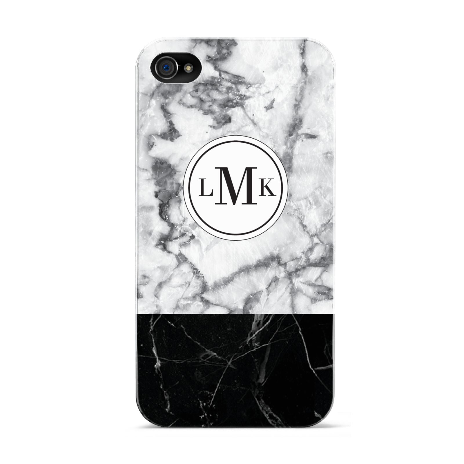 Geometric Marble Initials Personalised Apple iPhone 4s Case